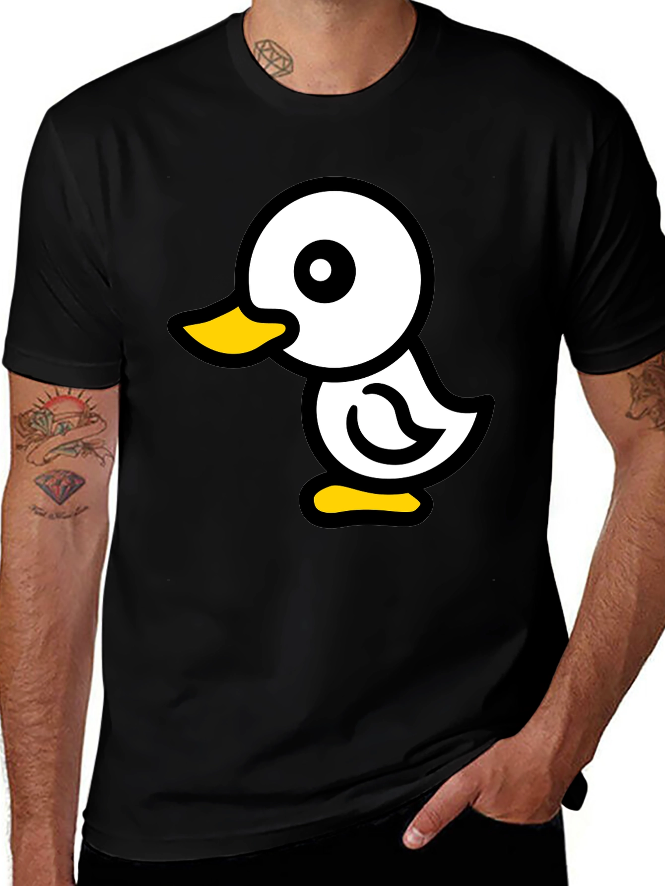 Variant 8 of Duck Graphic Tee - Black Cotton Comfort