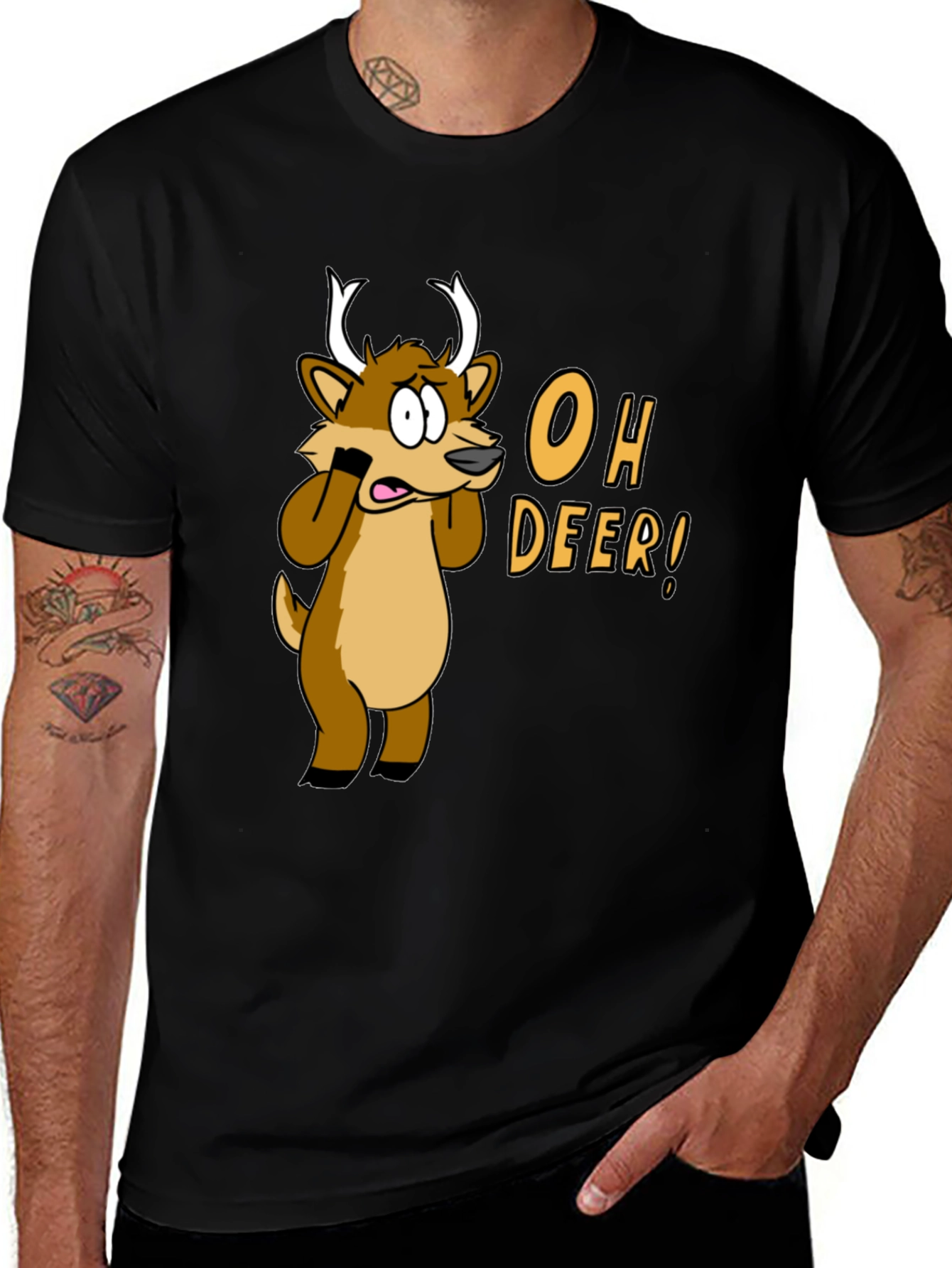 Variant 16 of Oh Deer! Graphic Print T-Shirt - Black