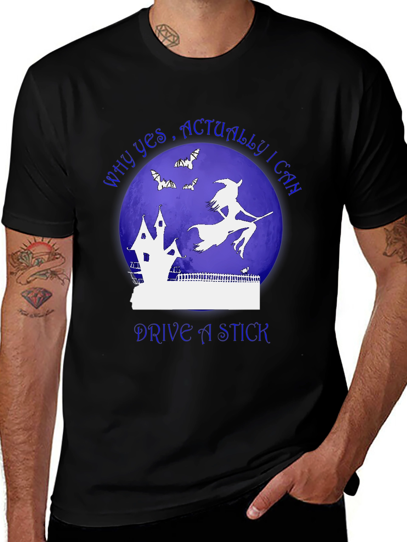 Variant 8 of Witch Drive Stick T-Shirt - Halloween Apparel