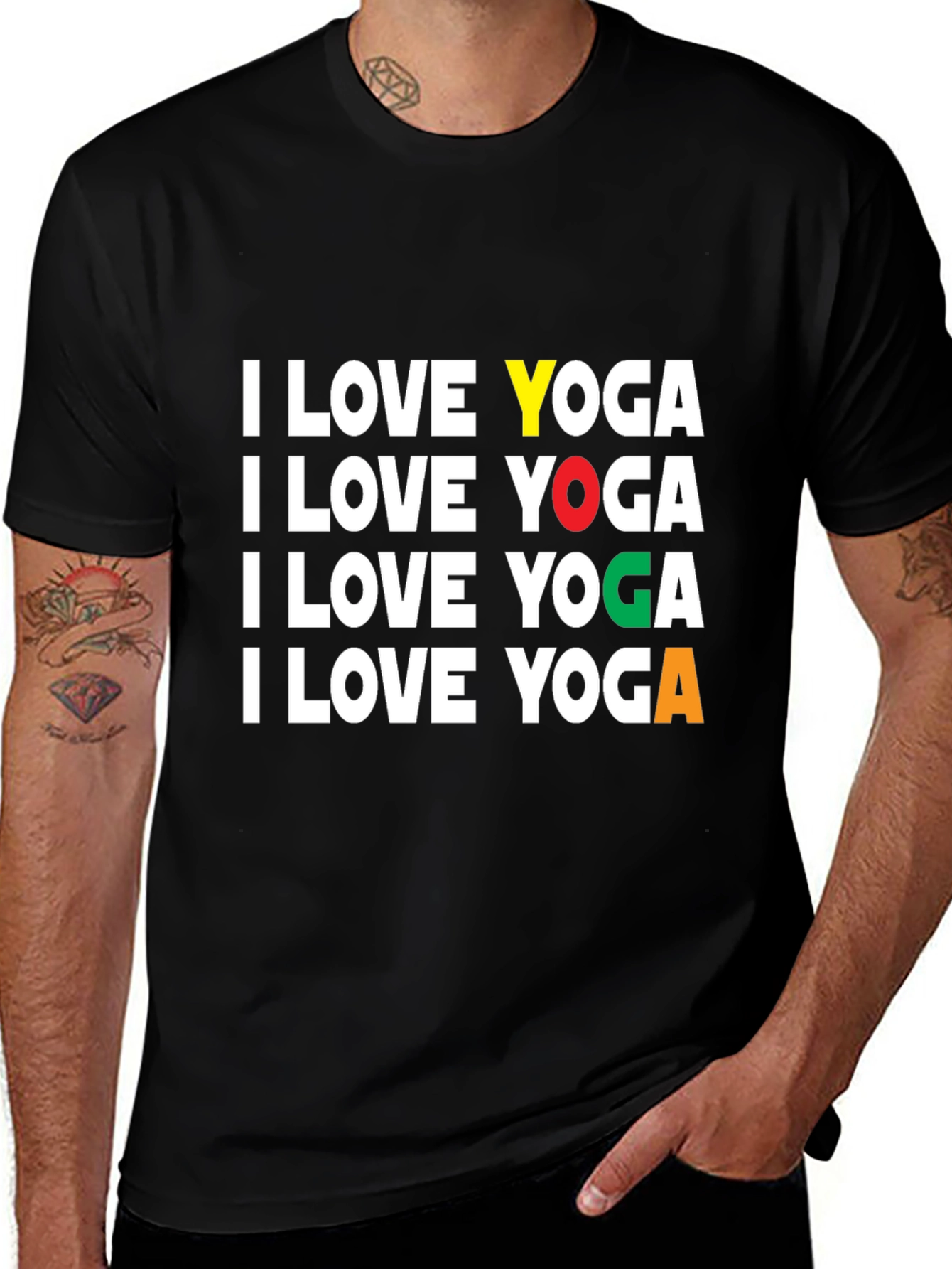 Variant 12 of I Love Yoga T-Shirt: Fun & Colorful Design