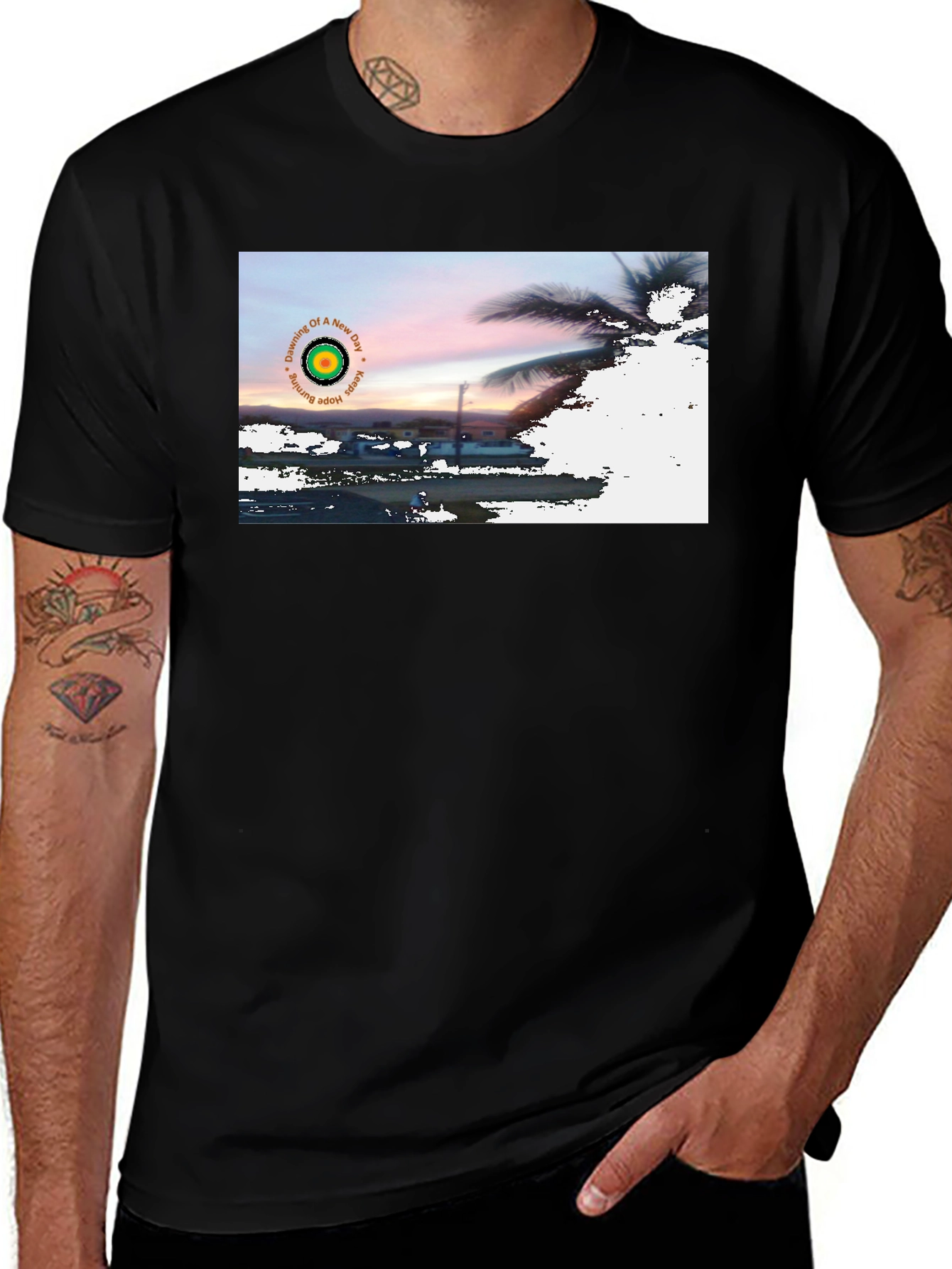 Black Sunrise Hope Burning T-Shirt main image
