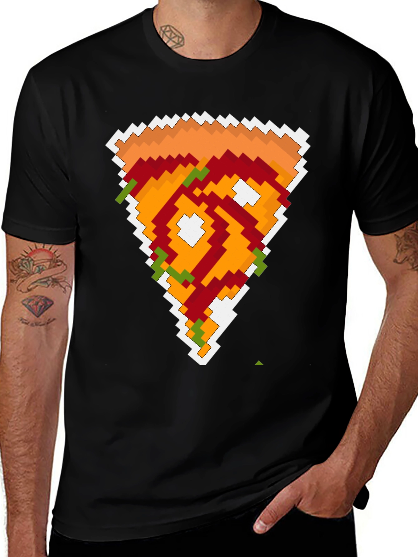 Variant 10 of Pixel Pizza T-Shirt - Retro Foodie Tee
