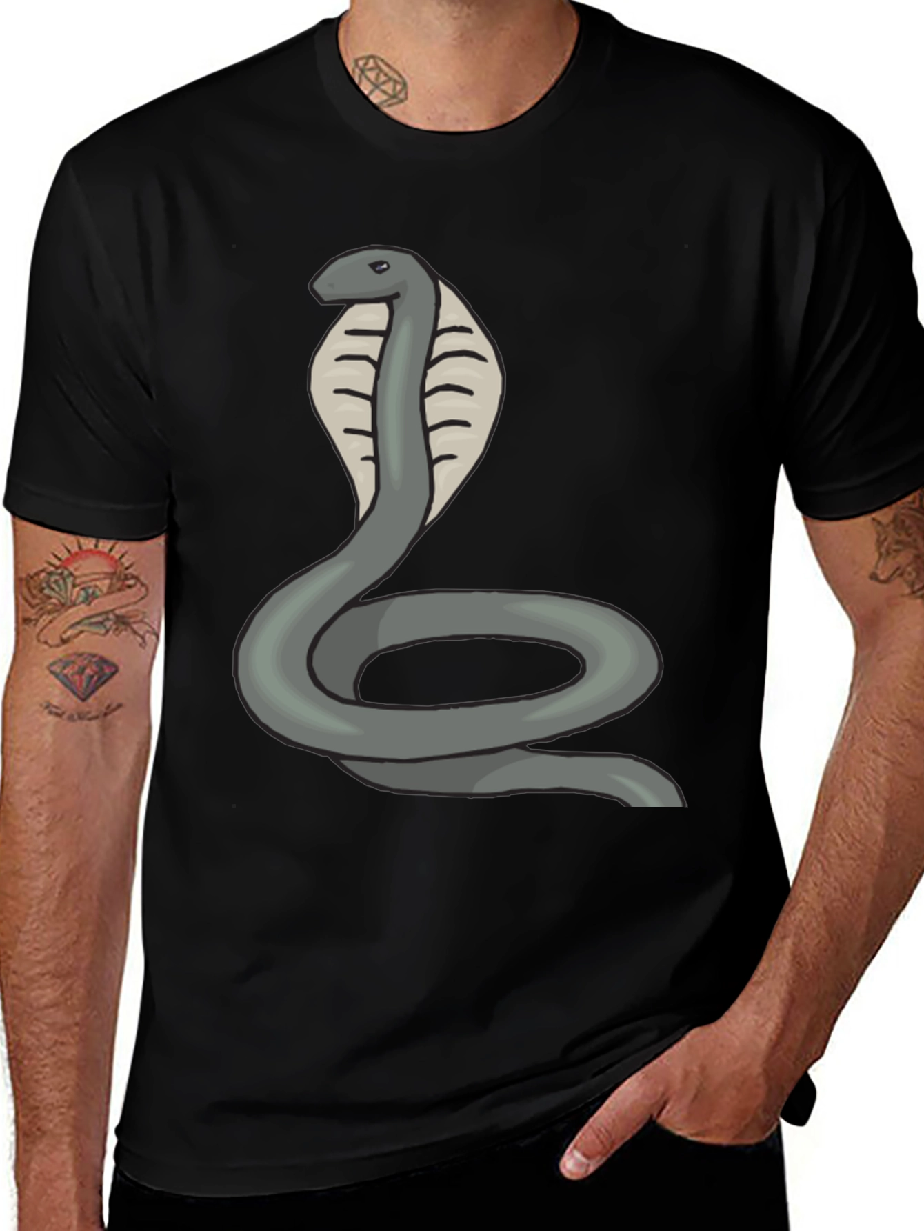 Variant 26 of Cobra Snake Graphic Tee - Mens Black T-Shirt