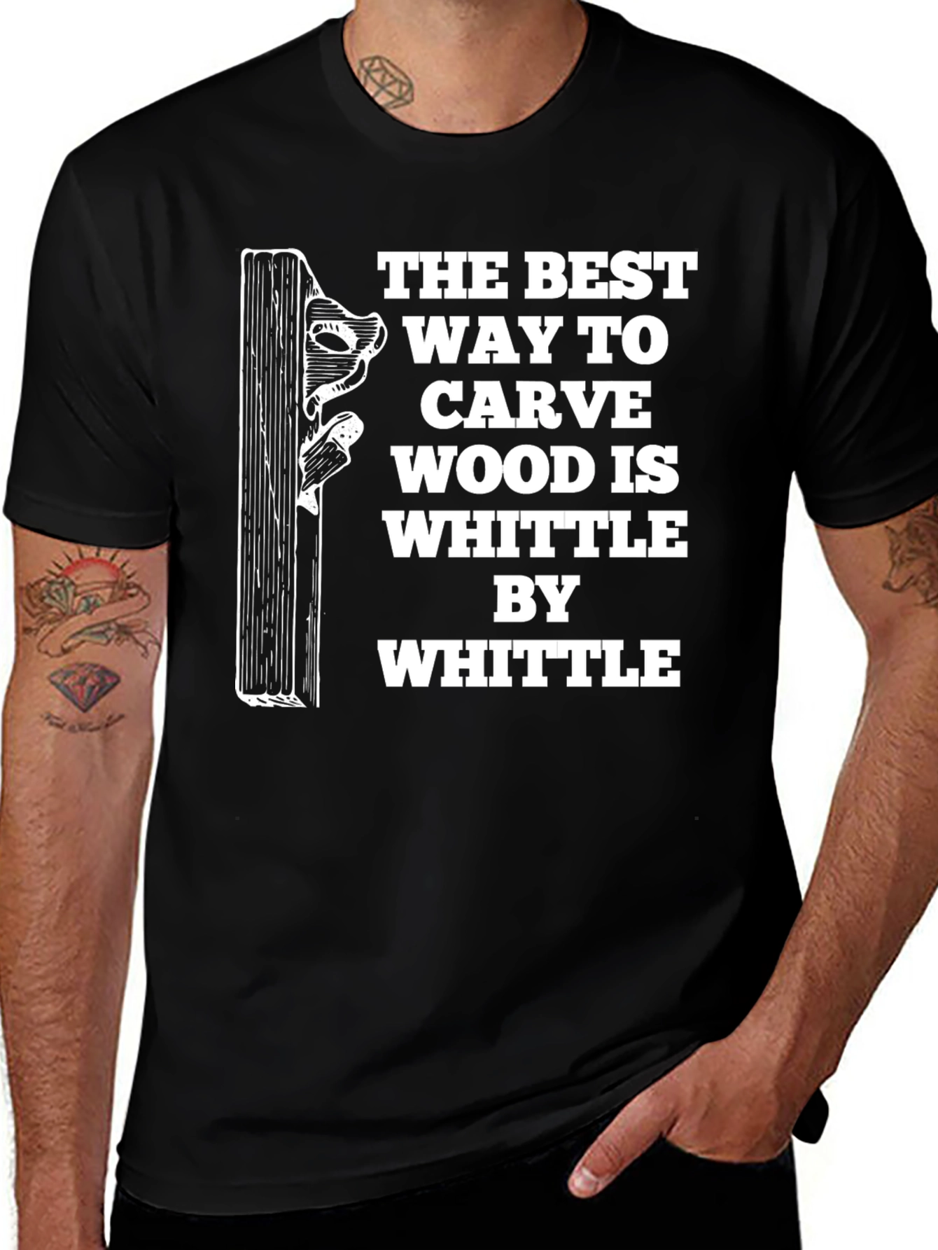 Variant 10 of Whittle By Whittle Carve Wood T-Shirt