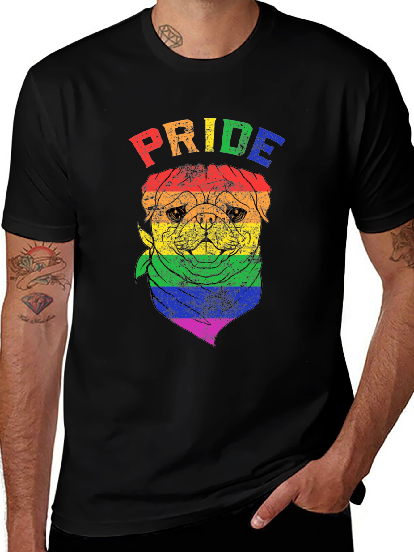 Variant 28 of Pride Pug T-Shirt - LGBTQ+ Rainbow Dog Tee
