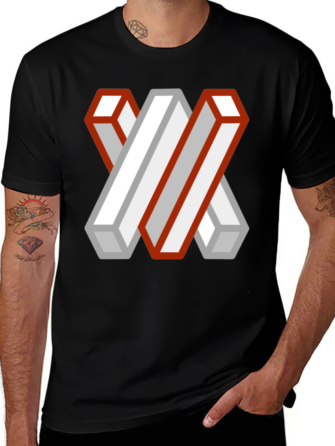 Variant 4 of Impossible Geometry T-Shirt - Abstract Illusion Tee