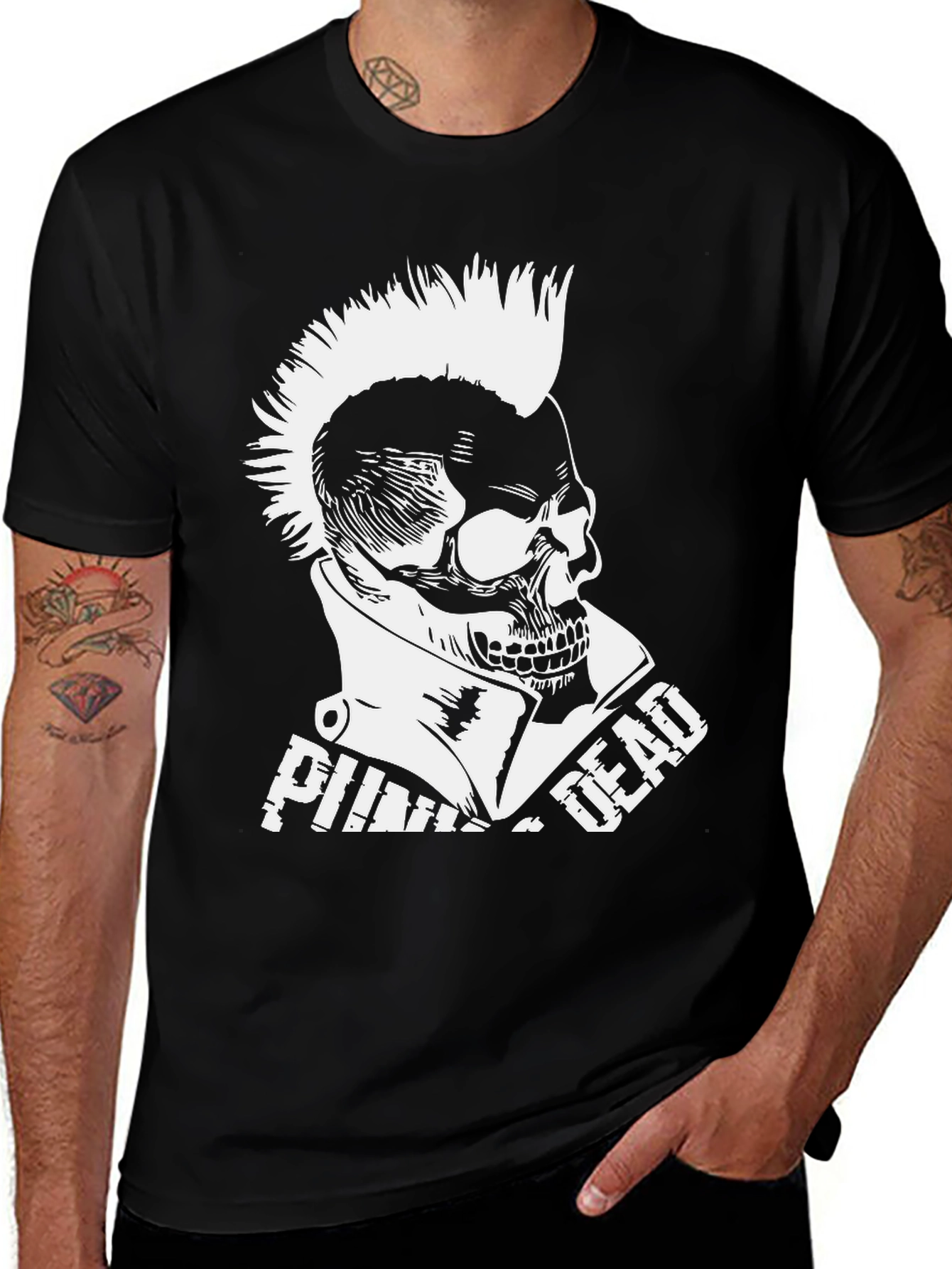 Variant 25 of Punk is Dead T-Shirt - Skull Graphic Tee