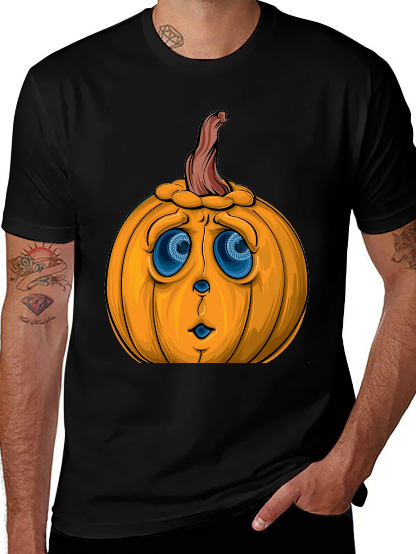 Sad Pumpkin Face Halloween T-Shirt