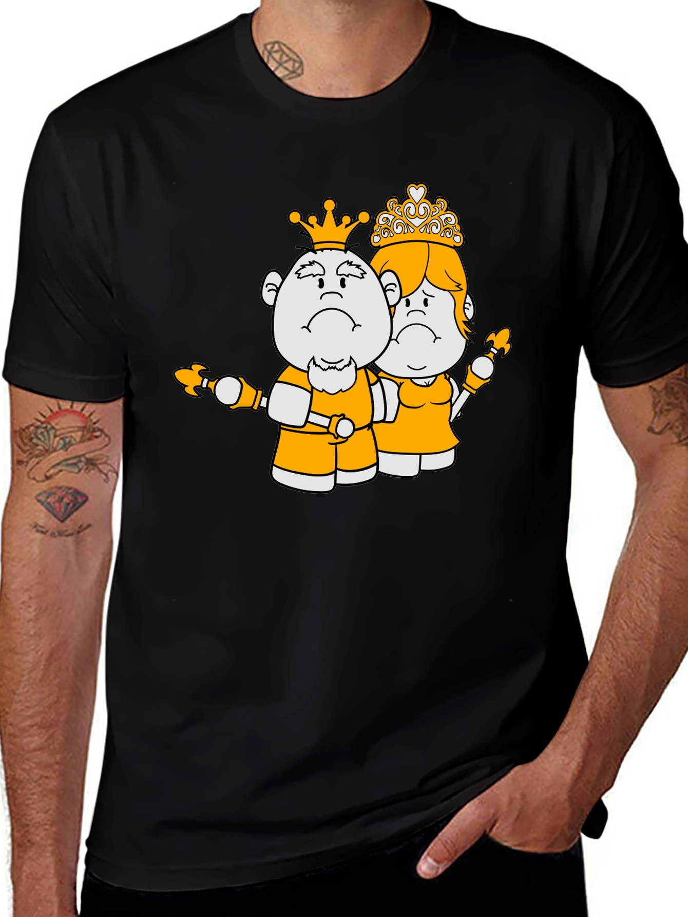Sad King and Queen Black T-Shirt