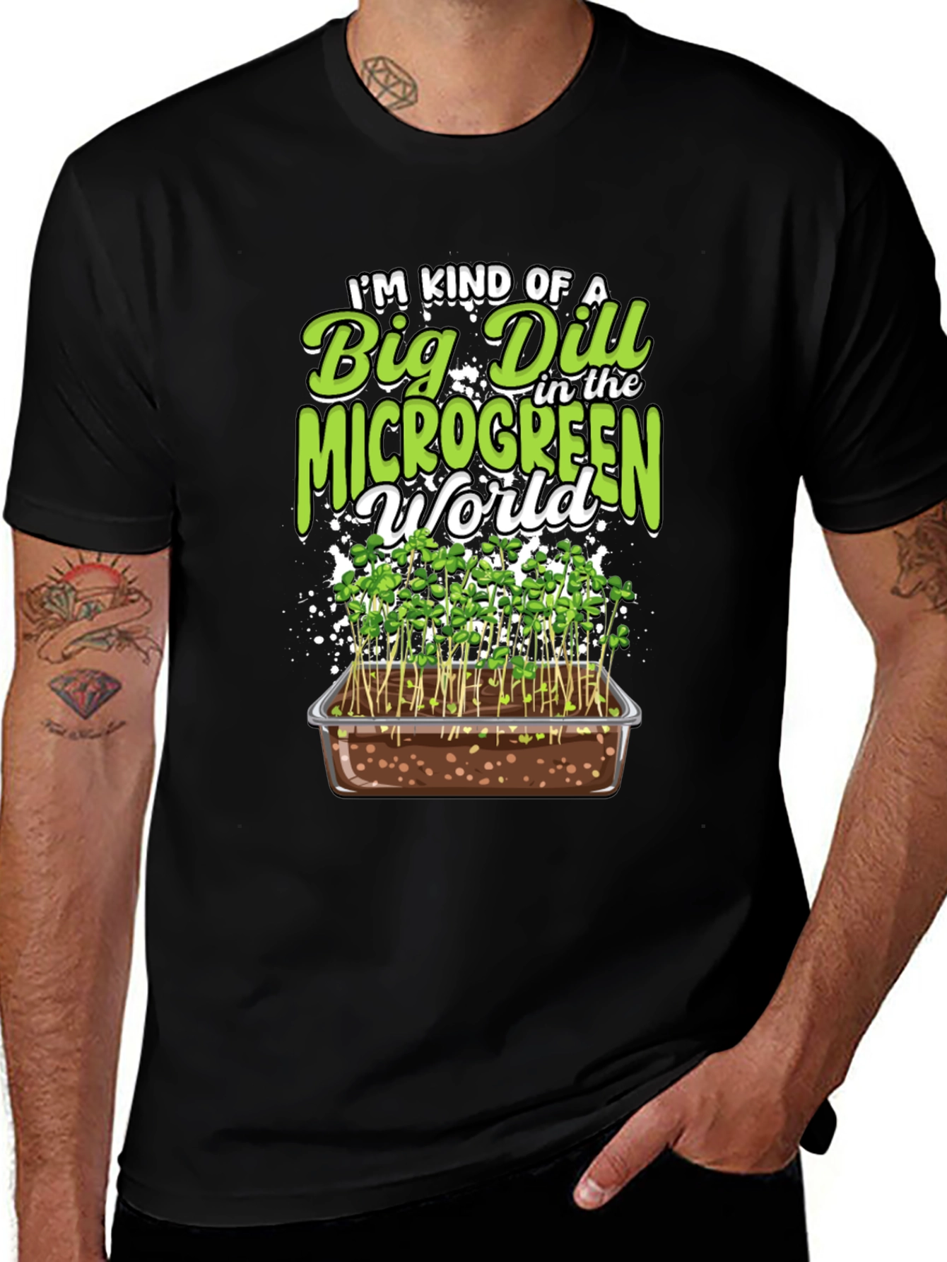 Variant 3 of Big Dill Microgreen World Graphic Tee