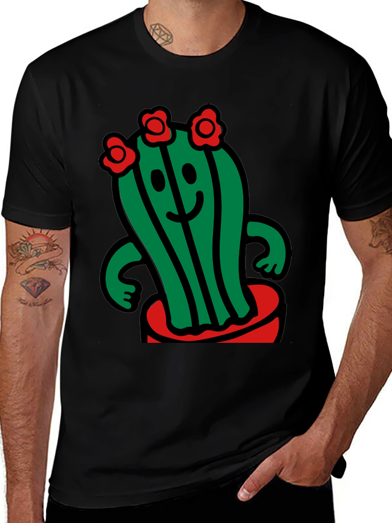 Variant 23 of Smiling Cactus Graphic T-Shirt