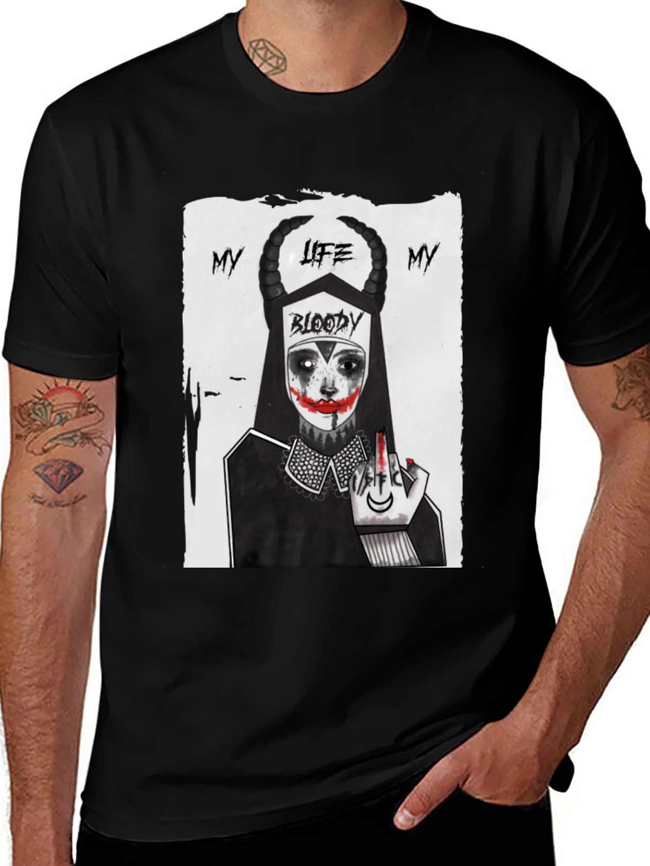 Variant 4 of My Bloody Life Graphic Tee - Dark Humor T-Shirt