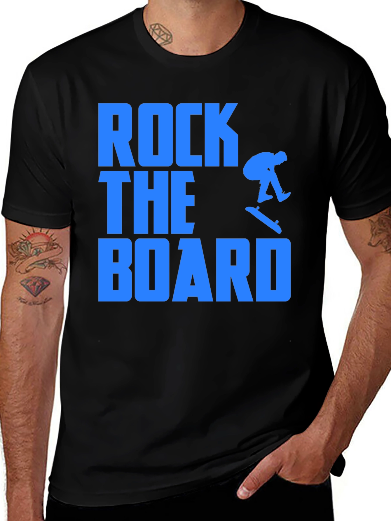Variant 7 of Rock The Board Black Graphic T-Shirt