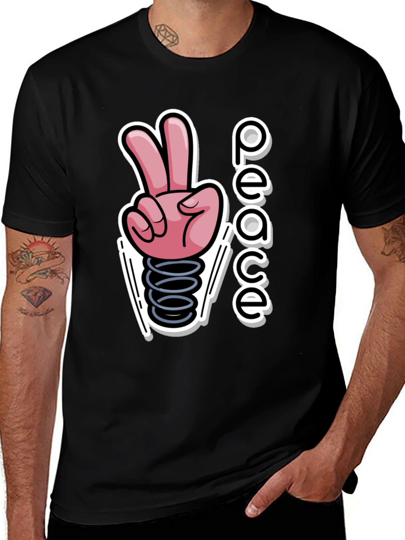 Variant 16 of Peace Sign Graphic T-Shirt - Spring Into Style!
