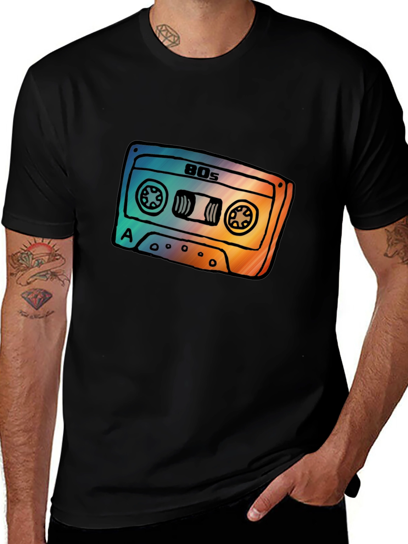 Variant 28 of Retro 80s Cassette Tape Graphic T-Shirt - Vintage Style Tee