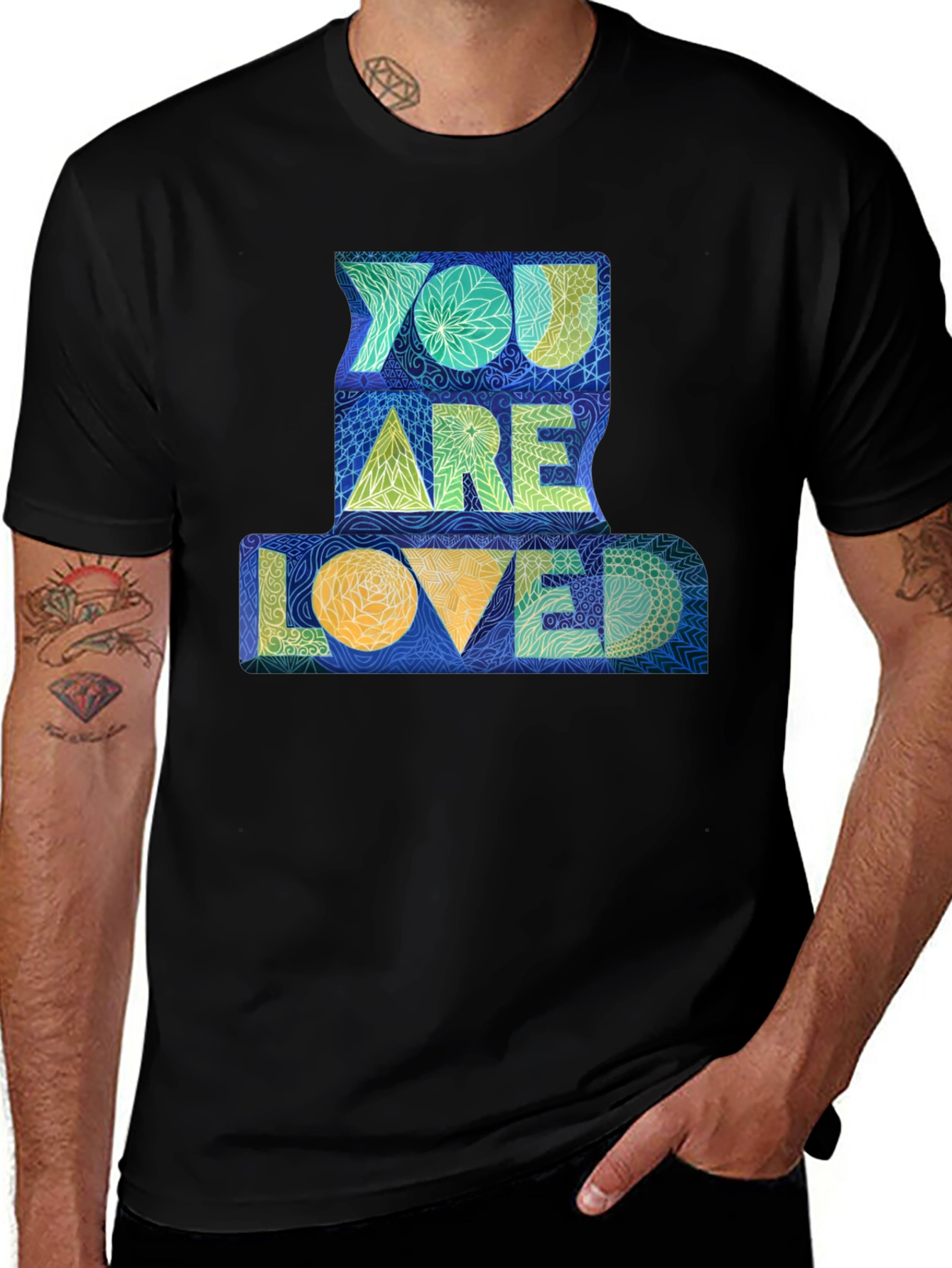 Variant 23 of You Are Loved Graphic Tee - Black Unisex T-Shirt