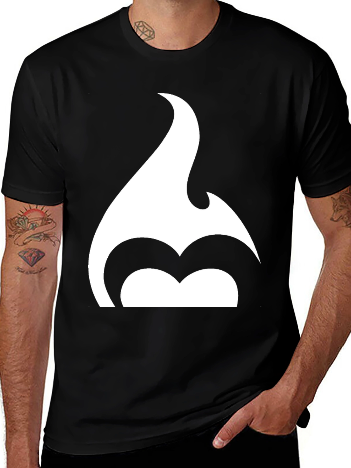 Variant 18 of Flame Logo Graphic Tee - Modern Black T-Shirt