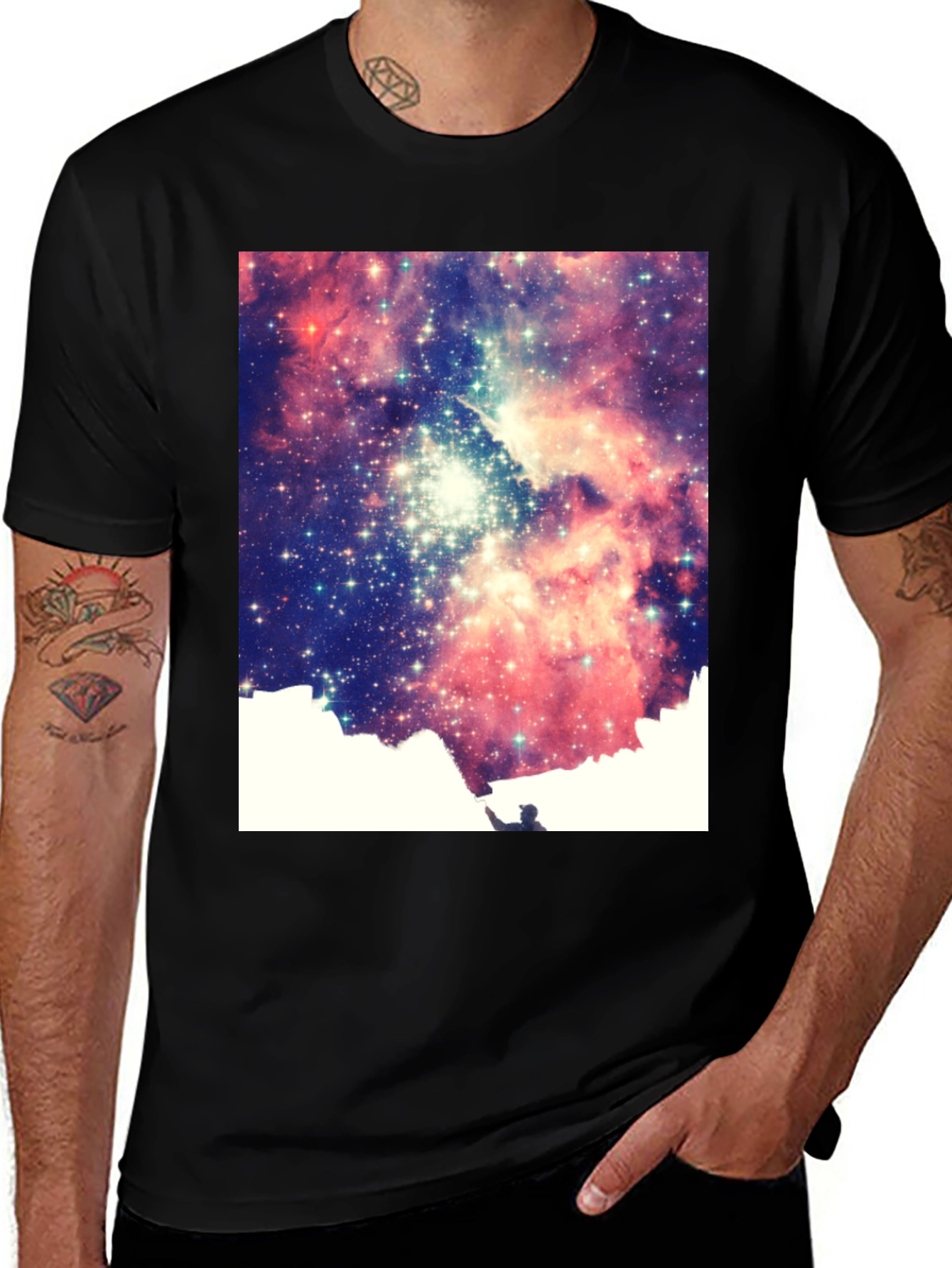 Variant 3 of Galaxy Dreamer T-Shirt - Cosmic Space Design