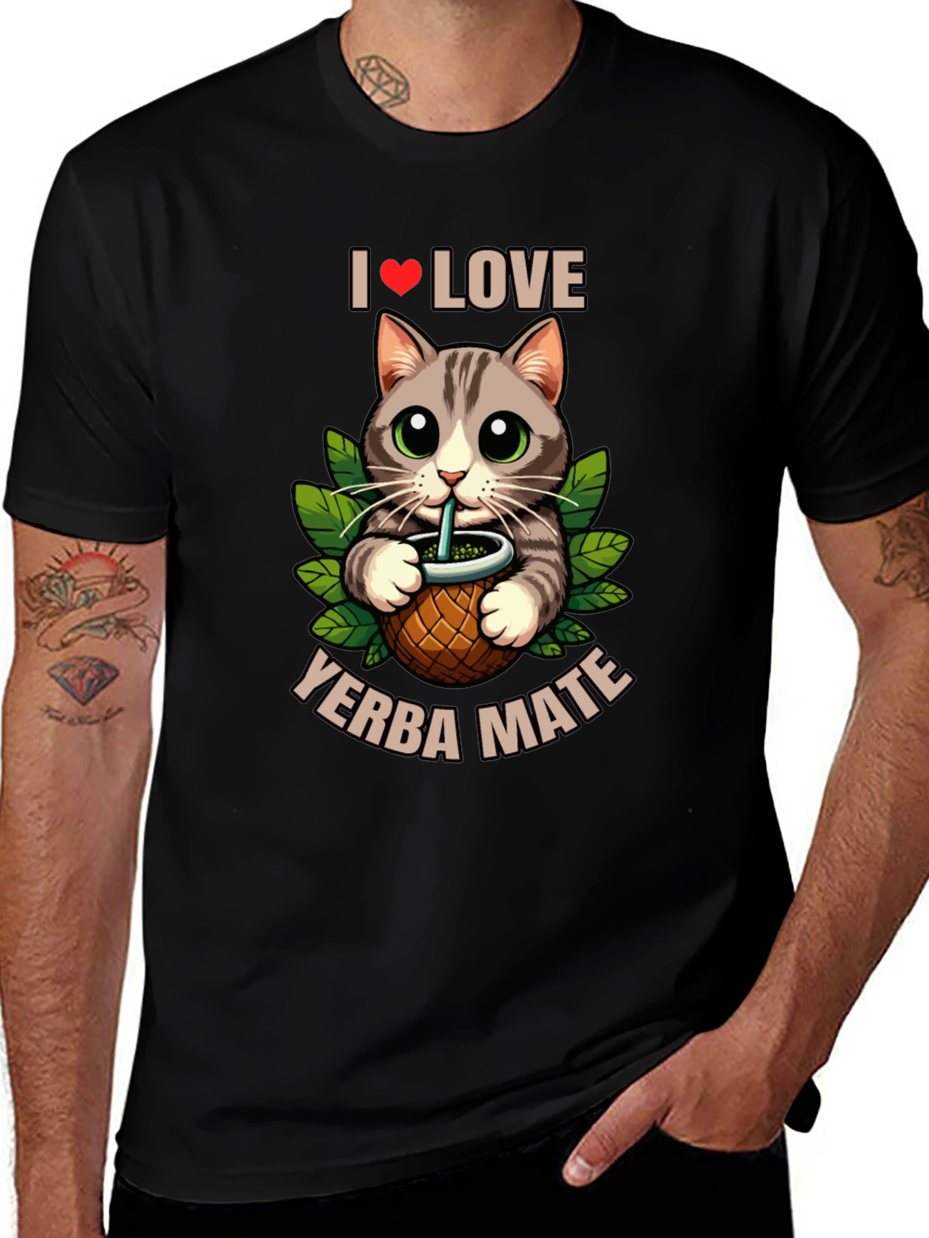 I Love Yerba Mate Cat T-Shirt