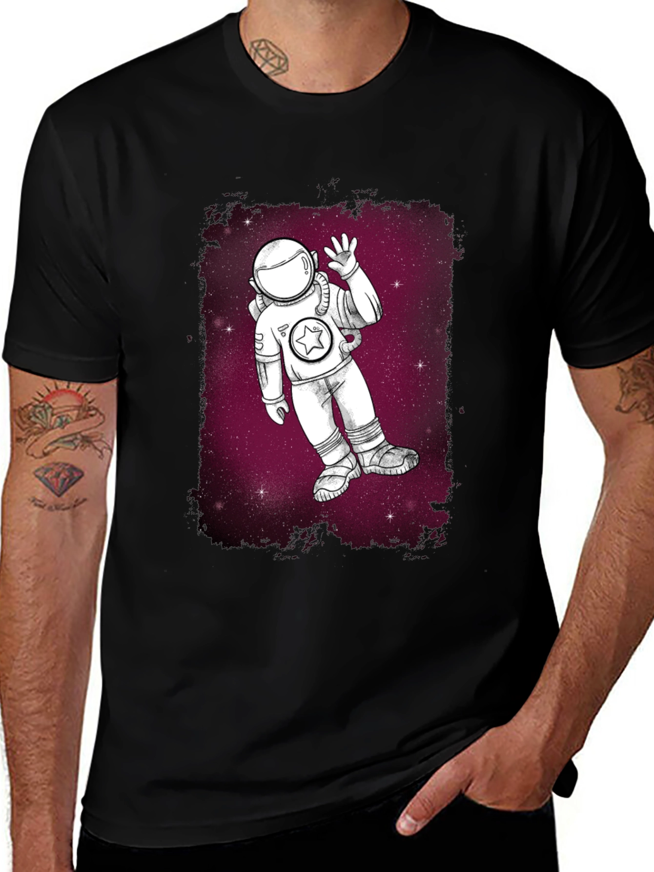 Variant 15 of Astronaut in Space Graphic T-Shirt - Black