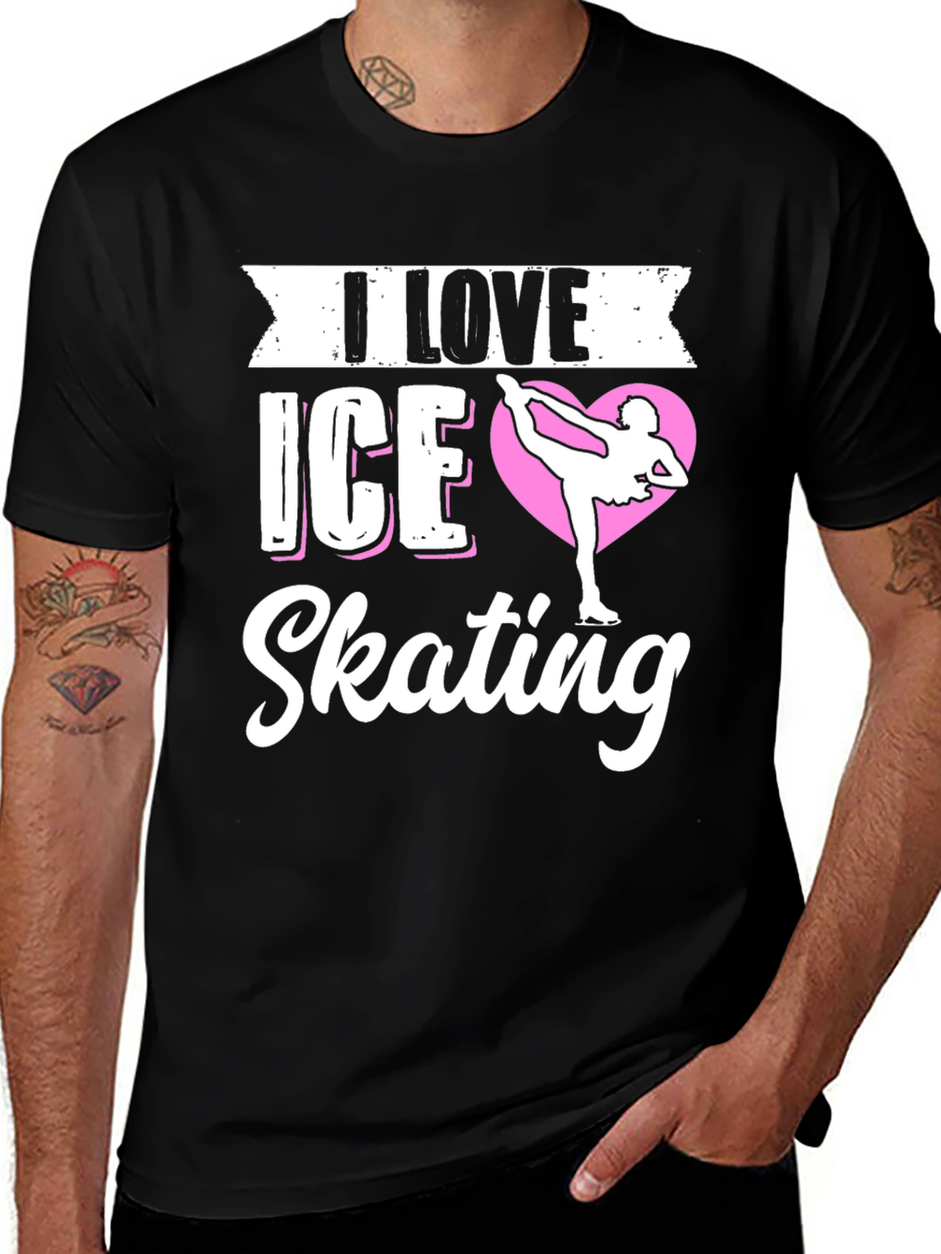 I Love Ice Skating Graphic Tee - Black