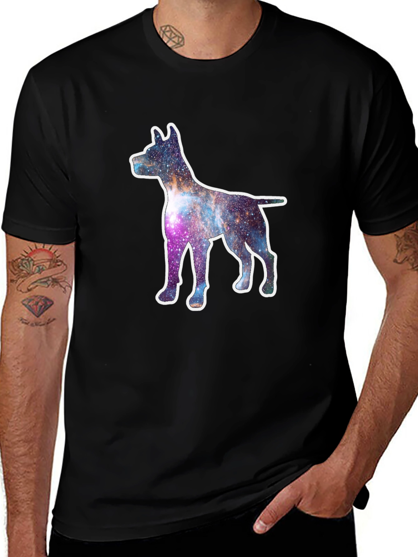 Variant 26 of Galaxy Dog Silhouette T-Shirt - Stylish Graphic Tee