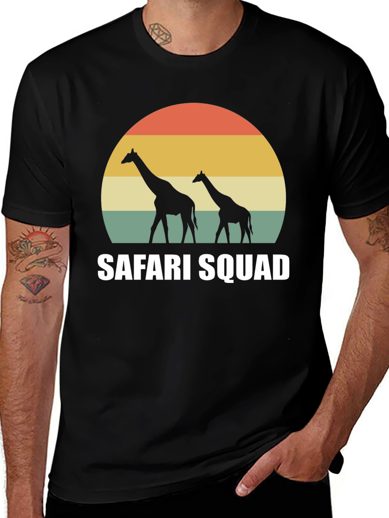 Variant 14 of Safari Squad Giraffe Sunset Graphic T-Shirt