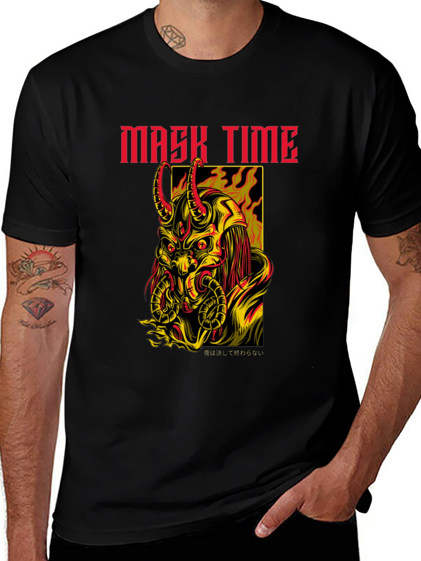Variant 10 of Mask Time Graphic Tee - Dark Aesthetic