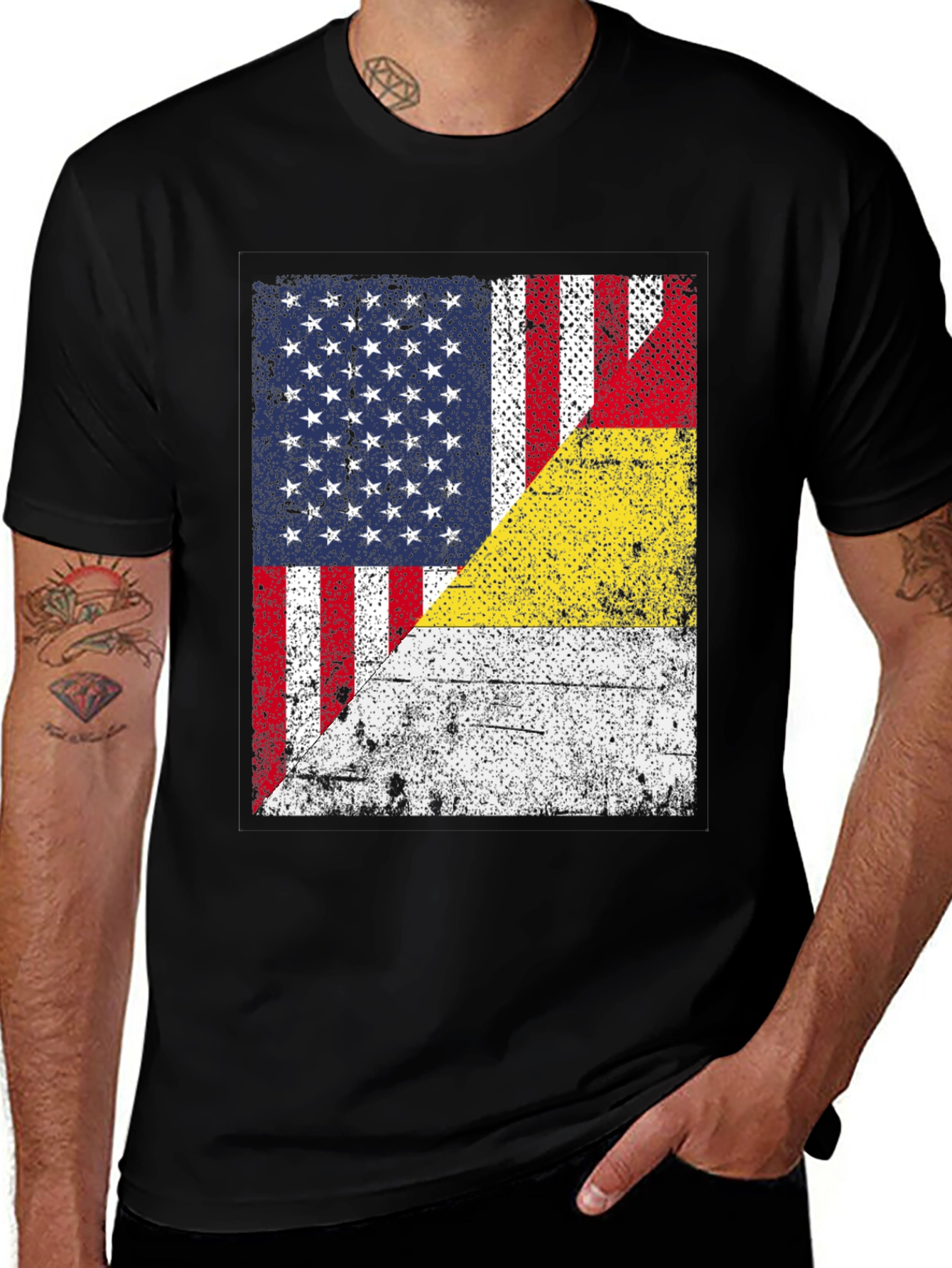 Variant 24 of USA & German Flag Graphic T-Shirt