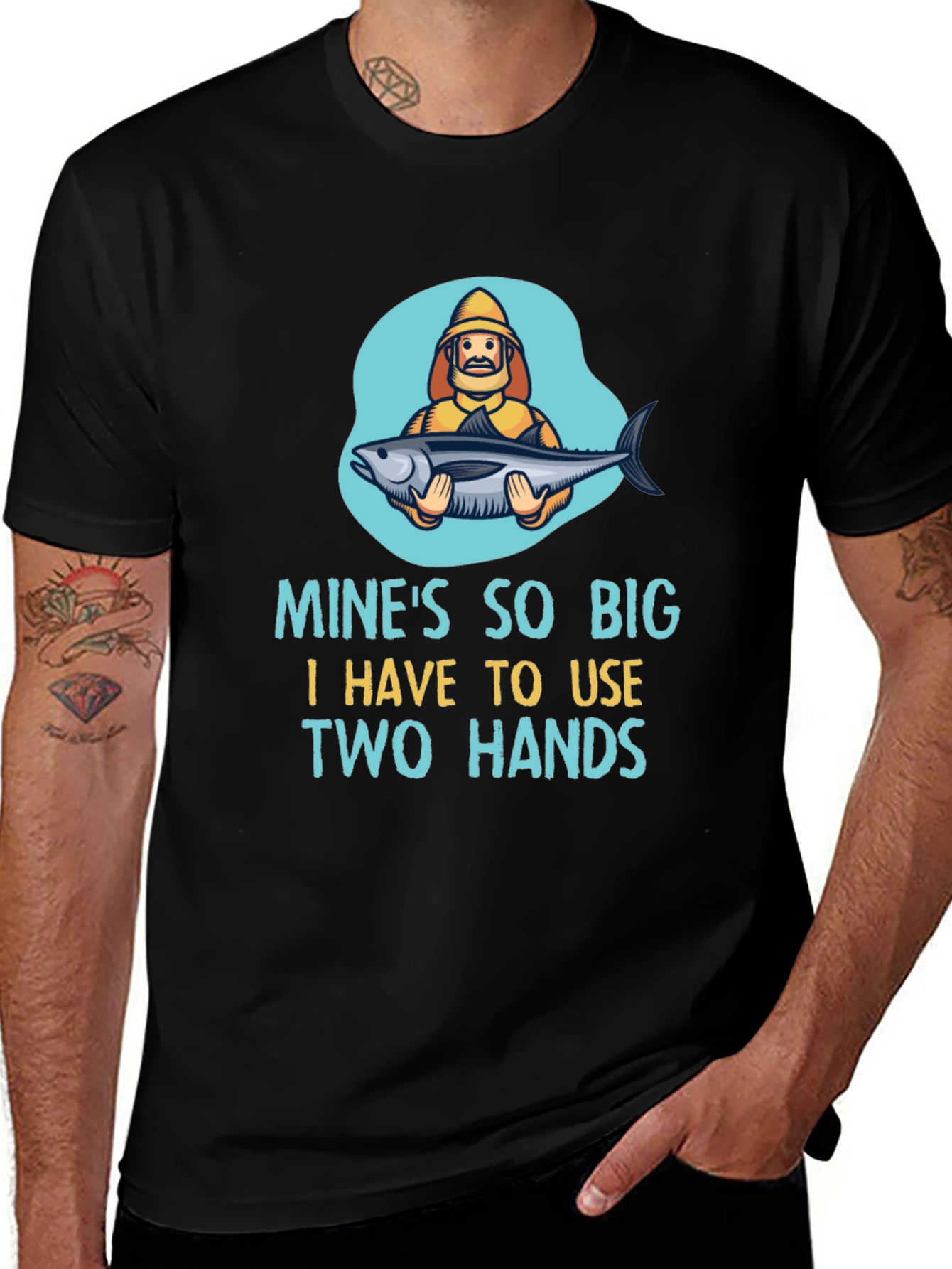 Variant 24 of Funny Fishing T-Shirt - Mine's So Big!