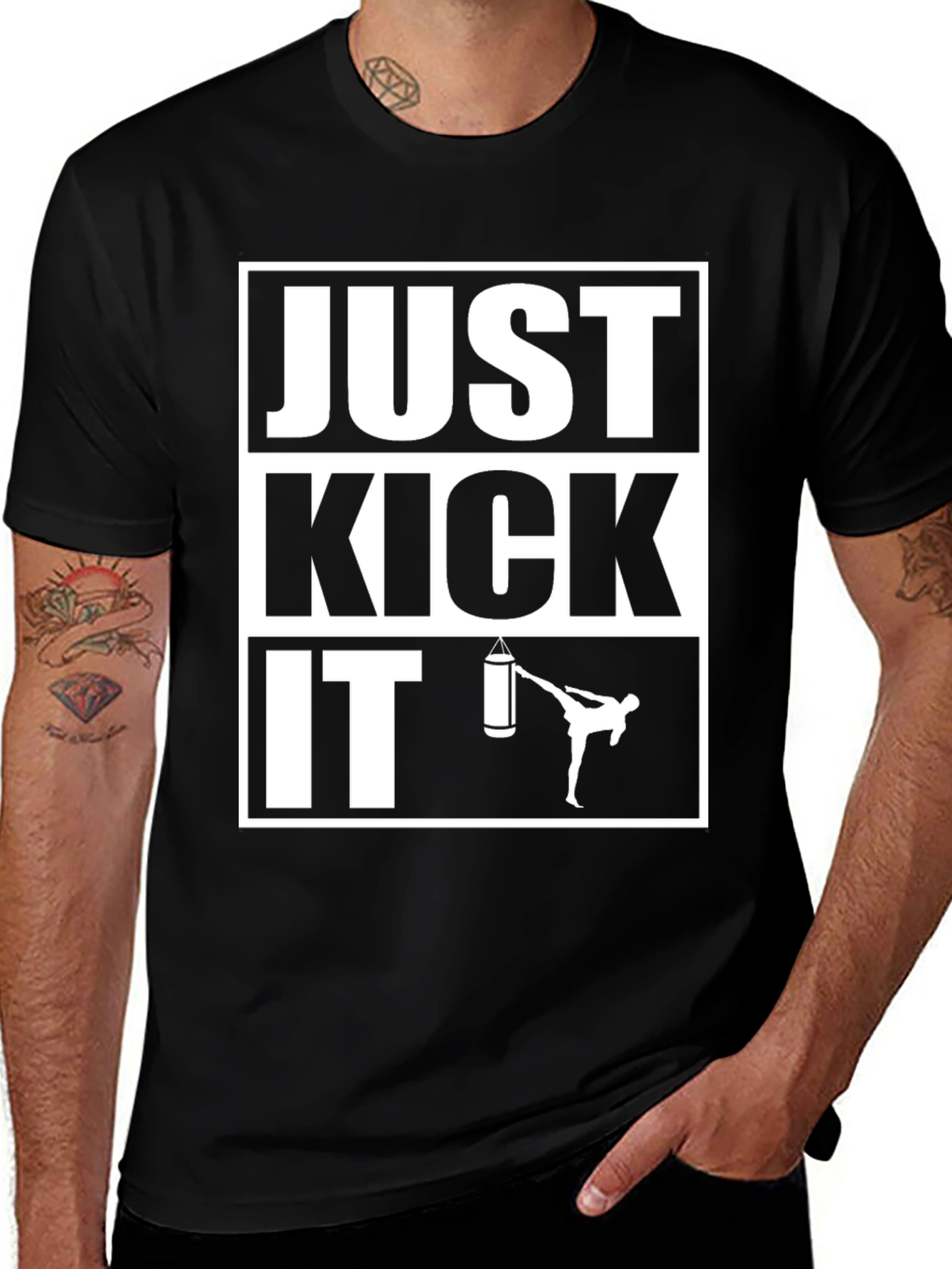 Variant 17 of Just Kick It T-Shirt - Martial Arts Training