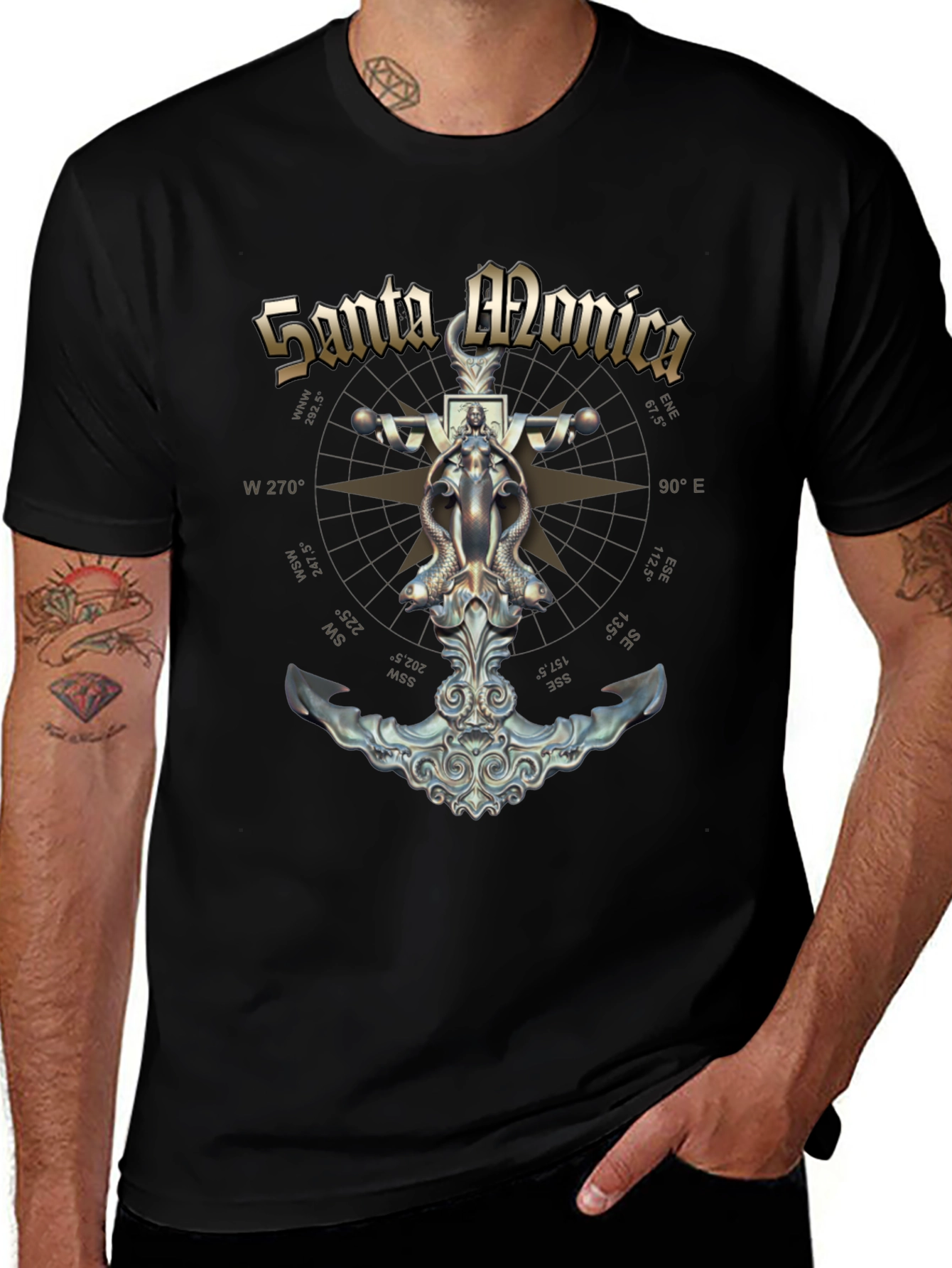 Variant 14 of Santa Monica Anchor Compass Graphic T-Shirt