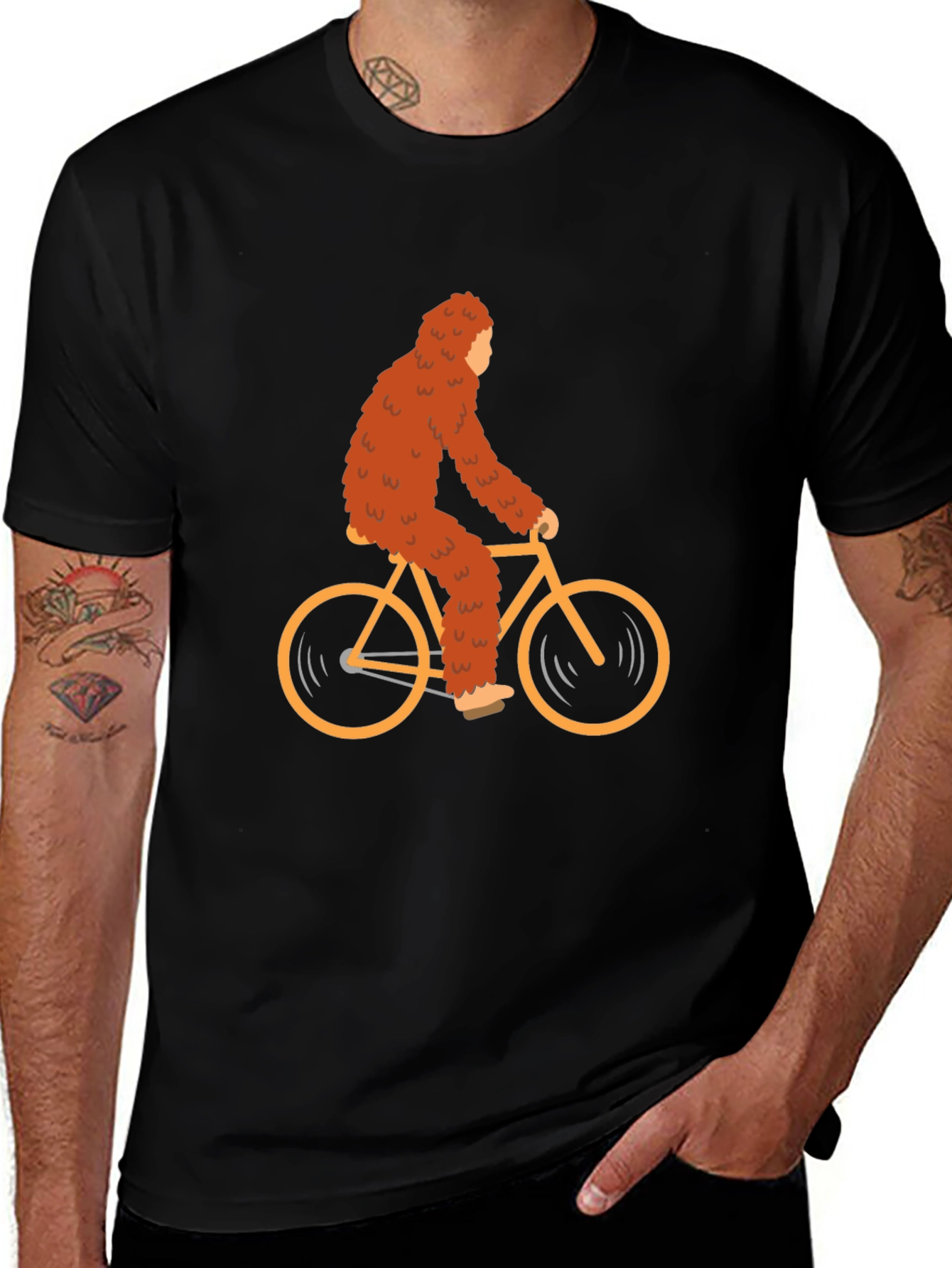 Variant 9 of Sasquatch Riding Bike Graphic Tee