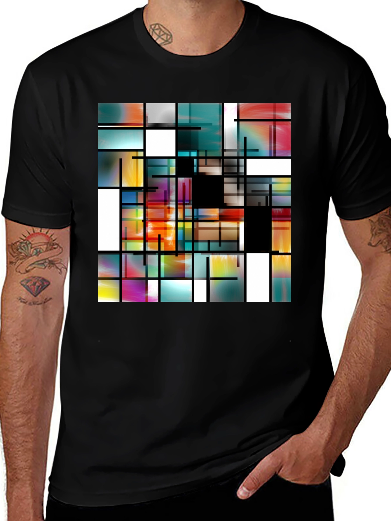 Variant 22 of Abstract Art Men's T-Shirt - Modern Design