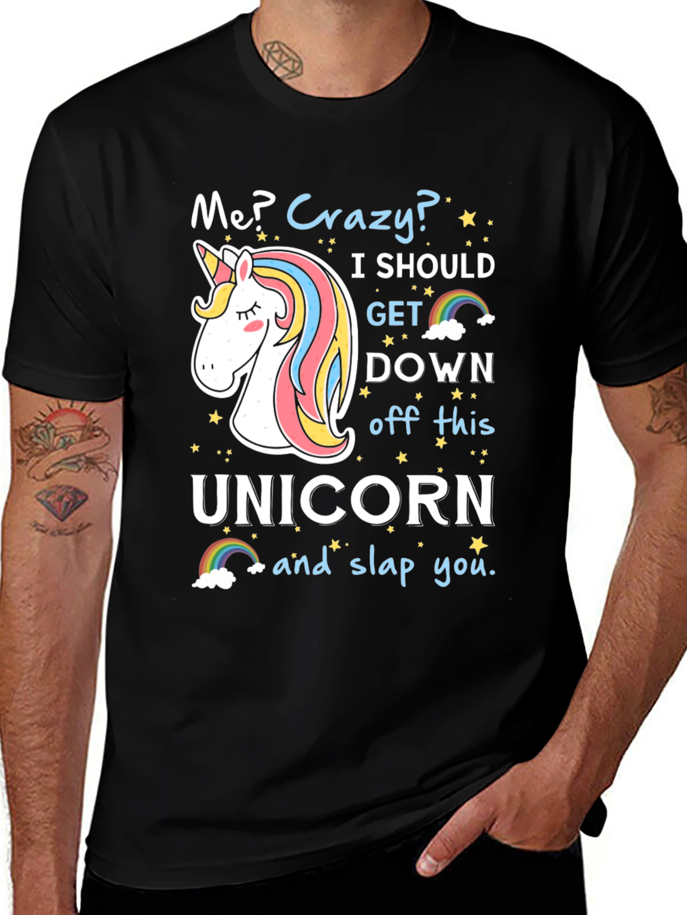 Variant 14 of Crazy Unicorn Graphic T-Shirt