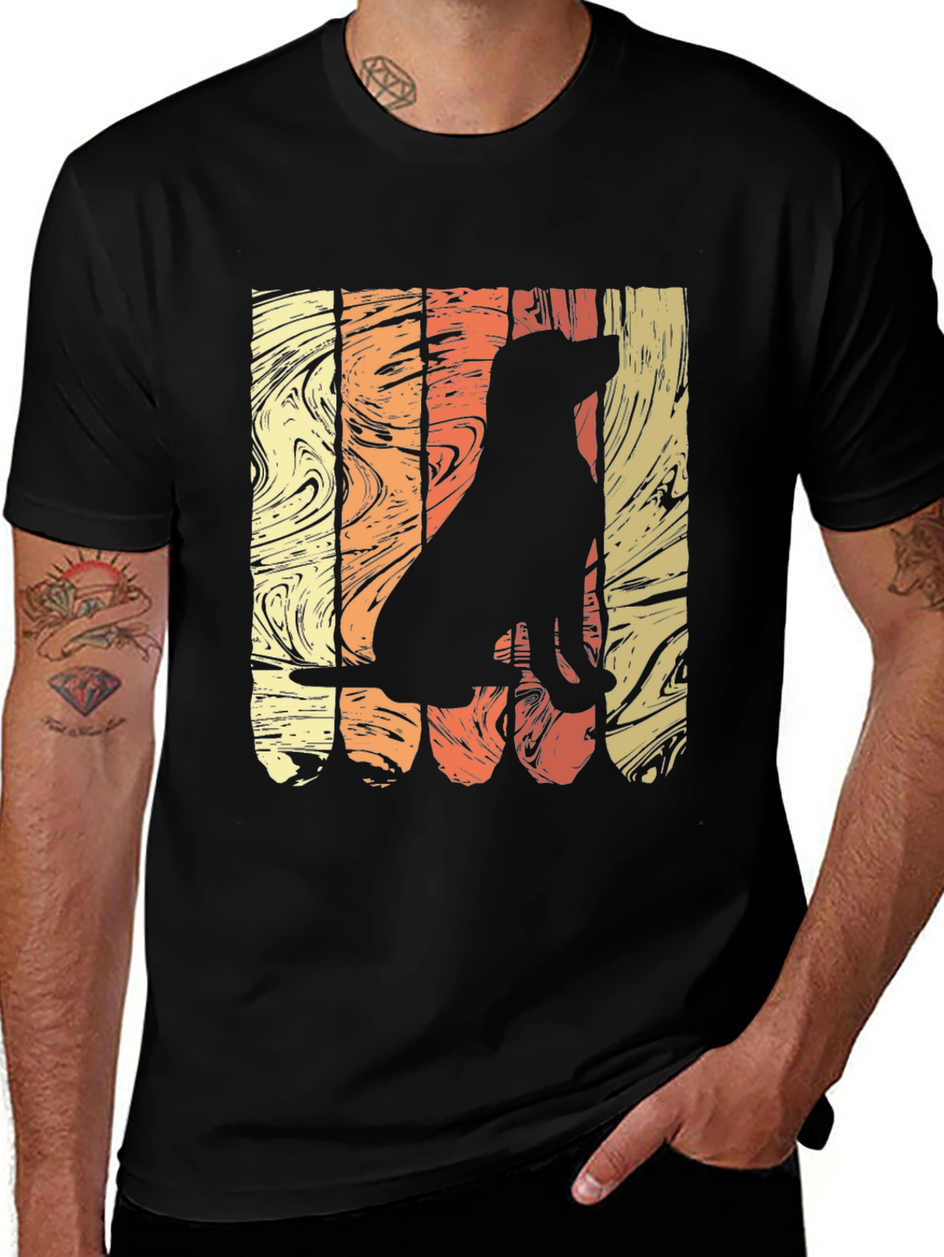 Variant 4 of Retro Dog Silhouette T-Shirt - Vintage Style