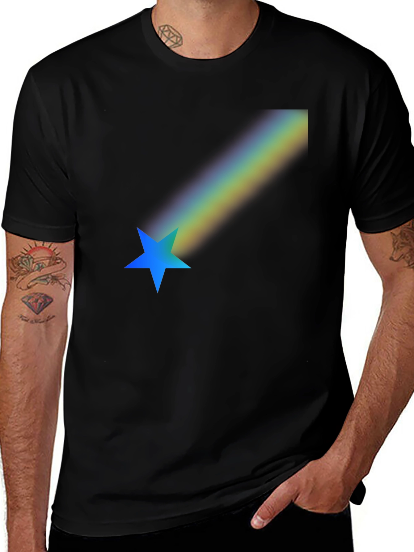 Variant 6 of Rainbow Star Black T-Shirt