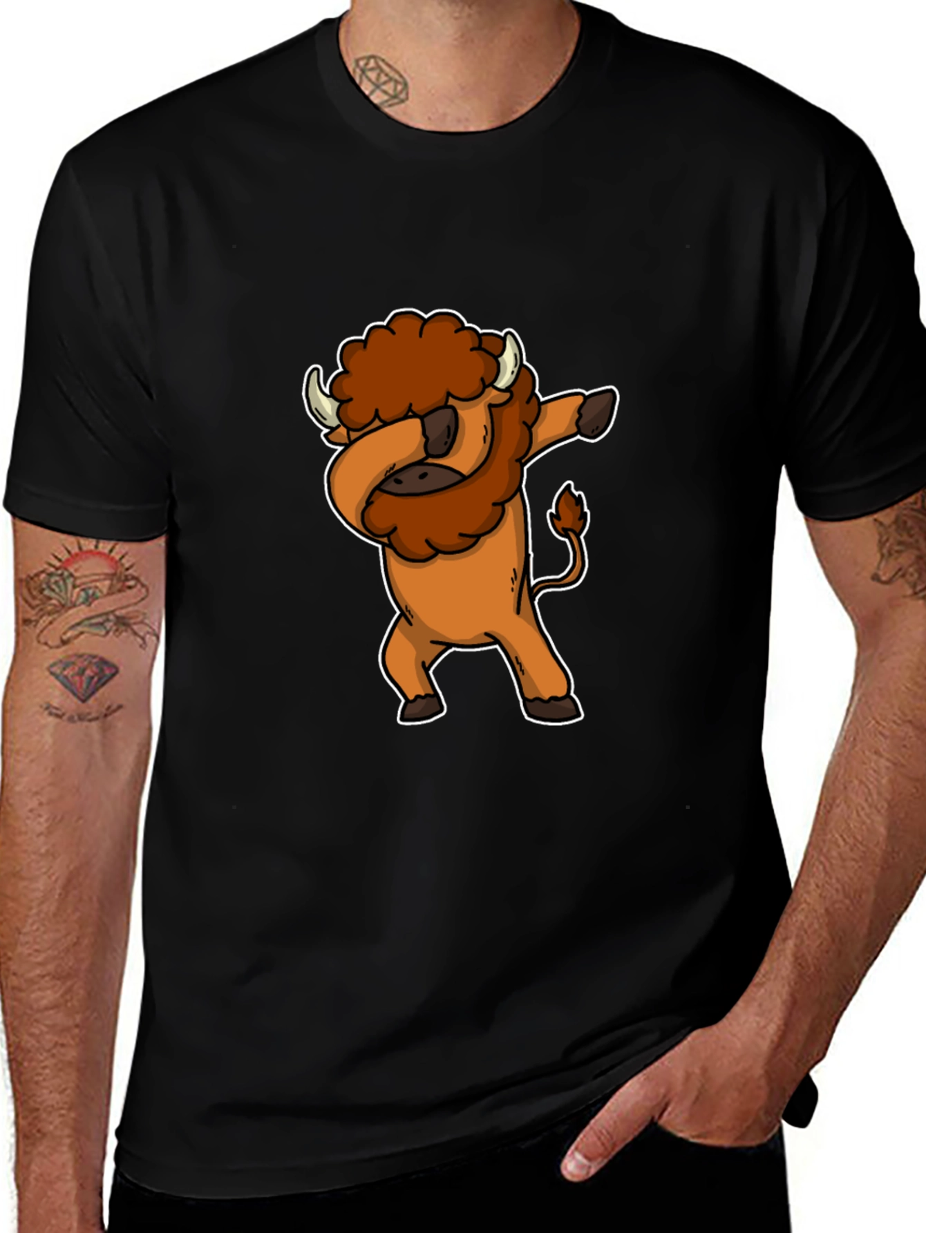 Variant 4 of Dabbing Bison T-Shirt - Unique Graphic Tee