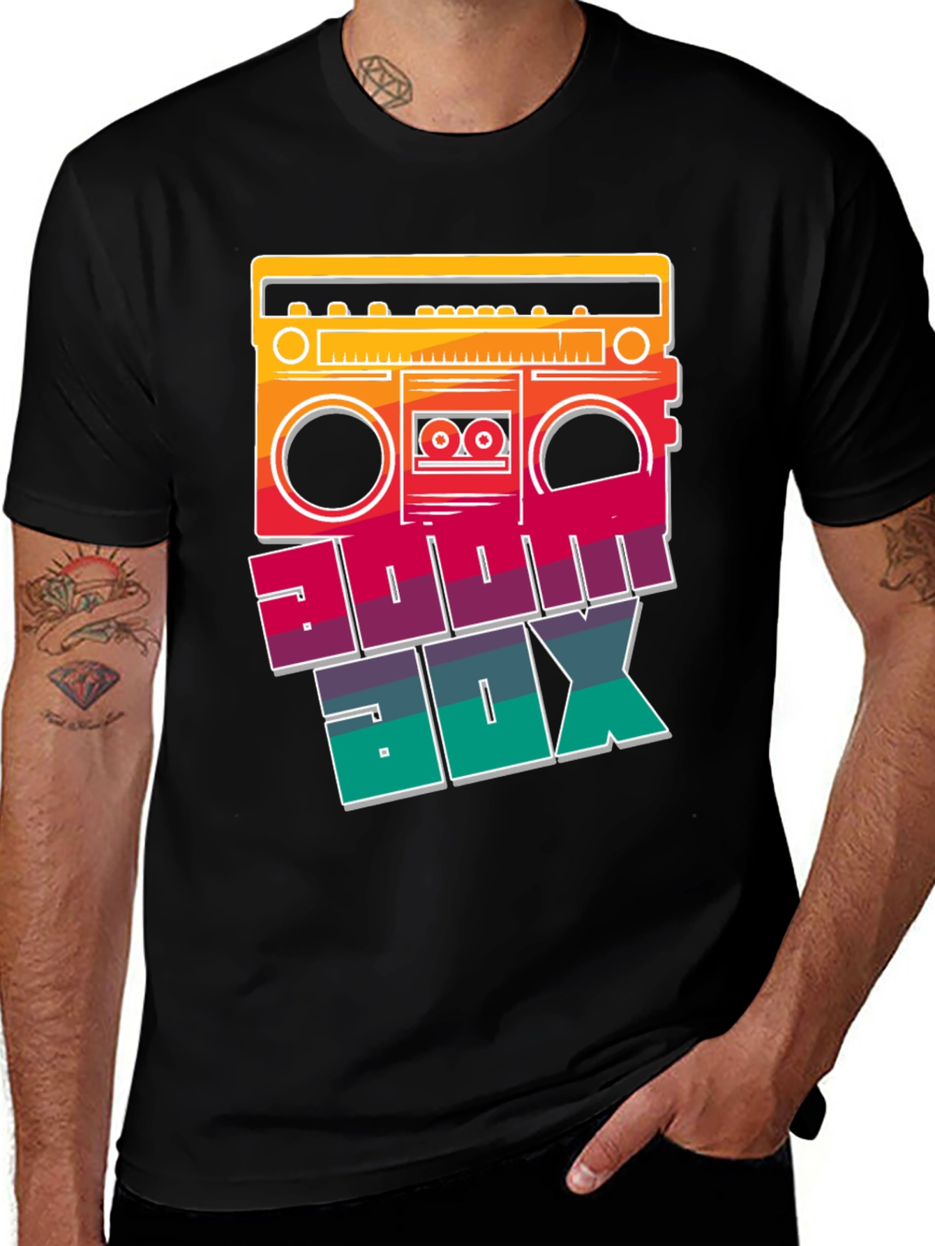 Variant 23 of Retro Boombox Graphic Tee - Vintage Music Lover T-Shirt