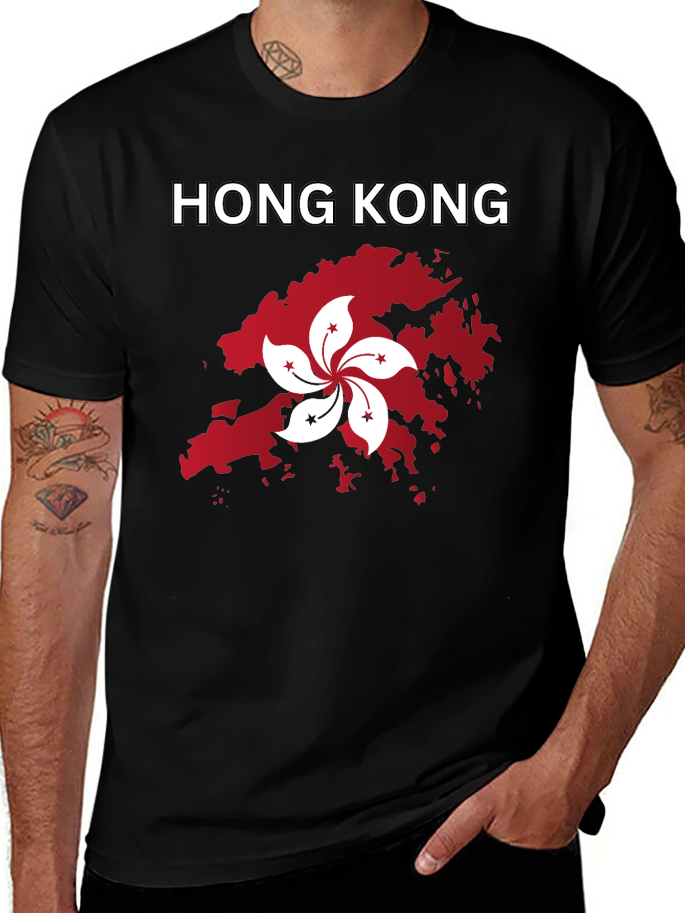 Hong Kong Graphic Tee - Black Cotton T-Shirt
