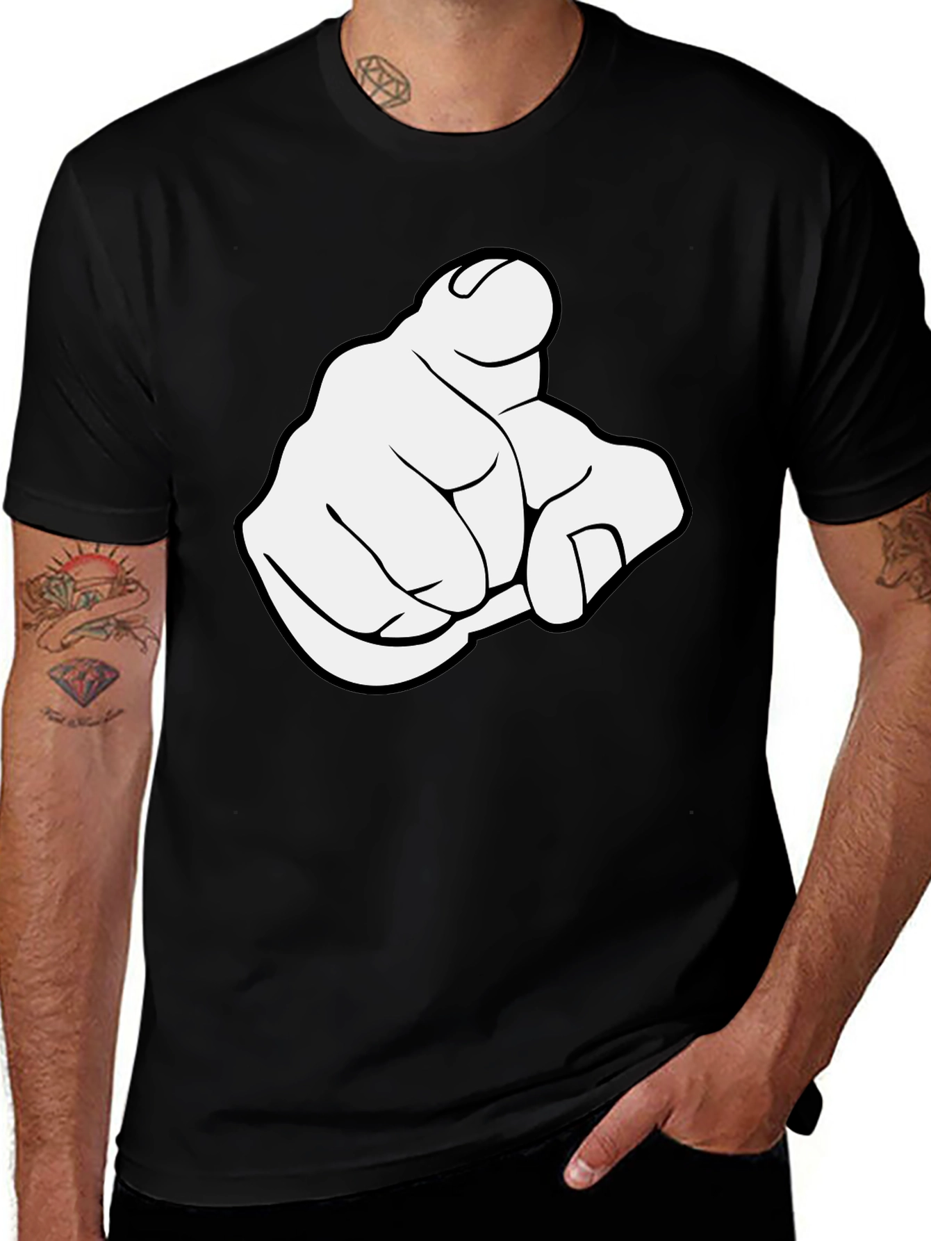 Variant 29 of Pointing Finger Graphic T-Shirt
