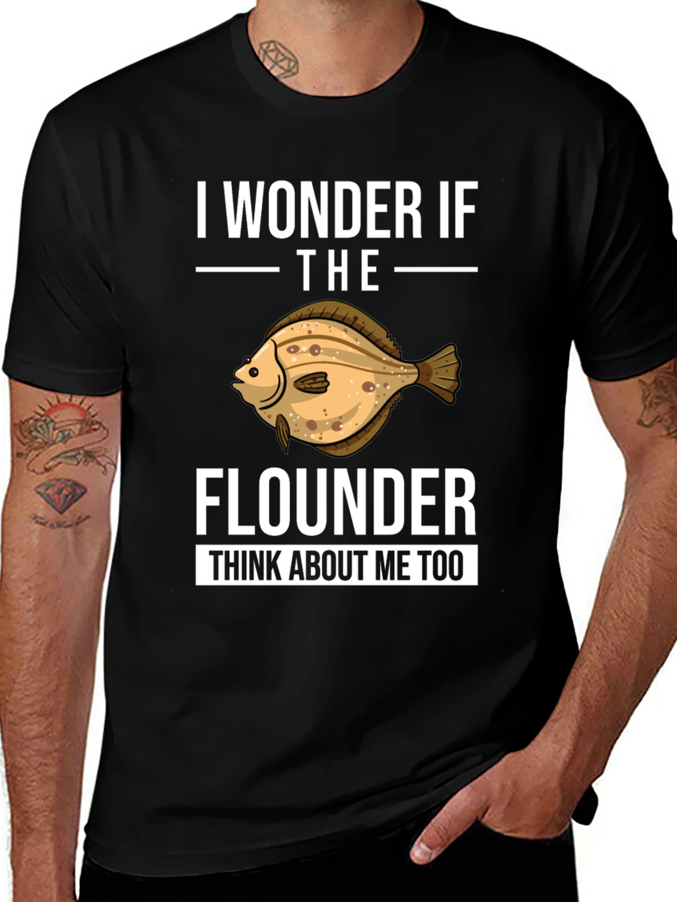 Variant 2 of Funny Flounder Graphic Tee - Fishing Humor Shirt