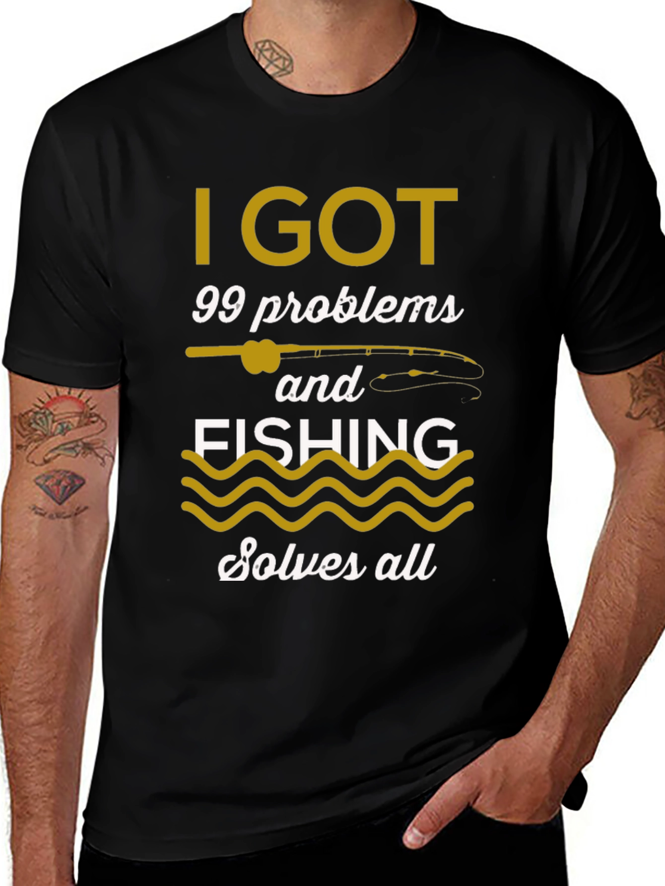 Variant 3 of Fishing Solves All T-Shirt