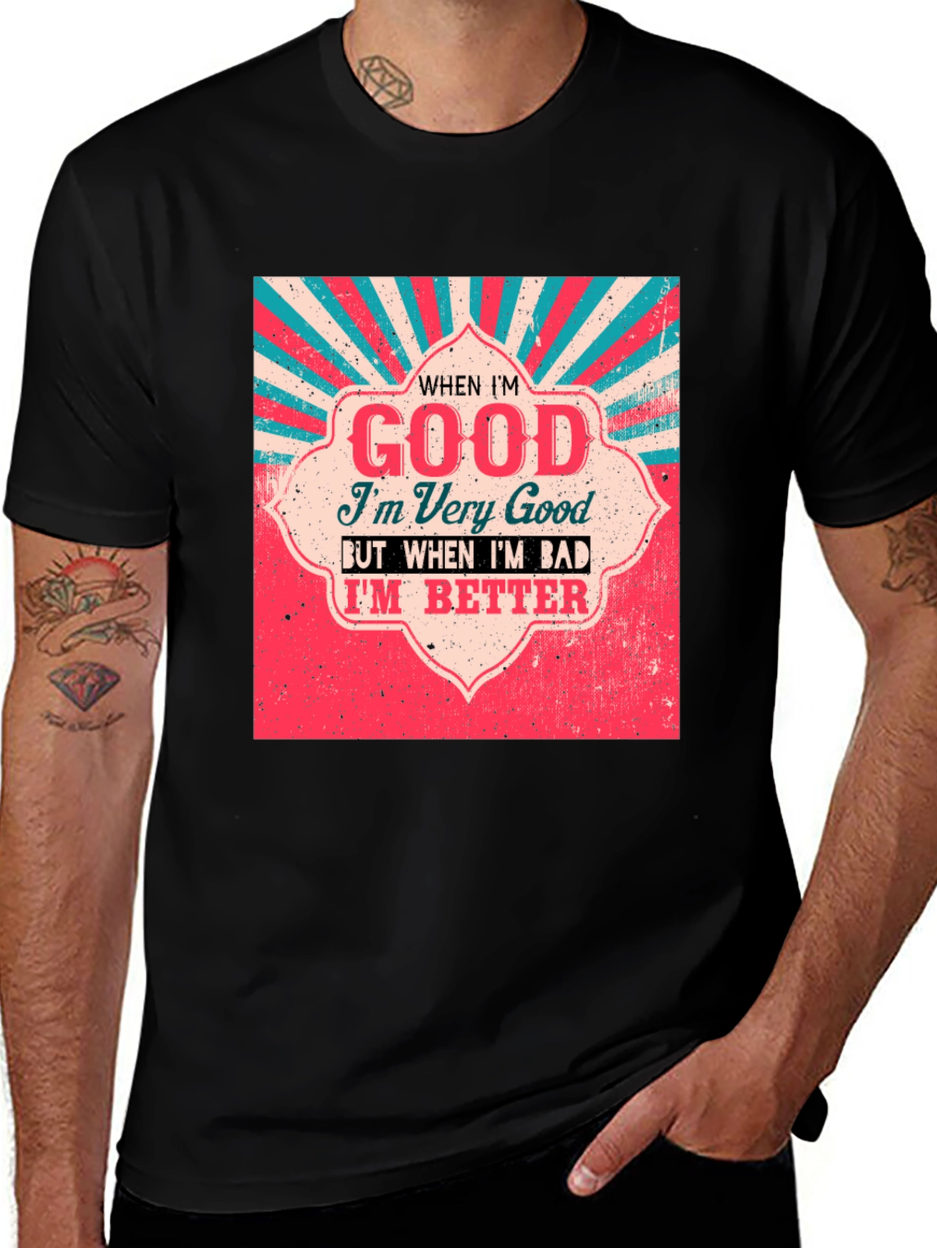 Variant 23 of Funny Good Bad Graphic T-Shirt