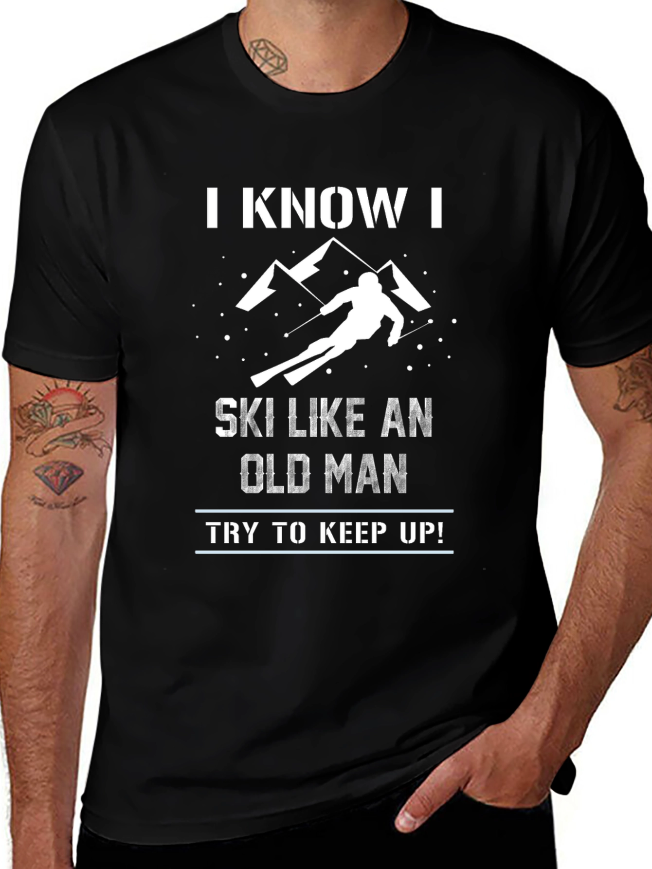 Variant 7 of Funny Skiing Old Man T-Shirt