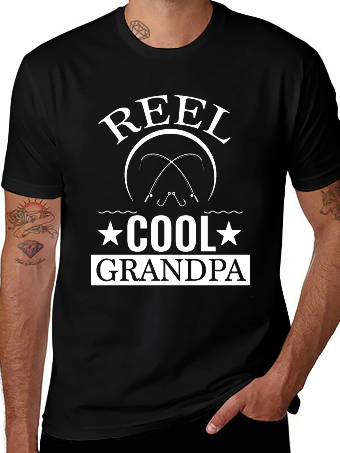 Variant 13 of Reel Cool Grandpa Fishing T-Shirt