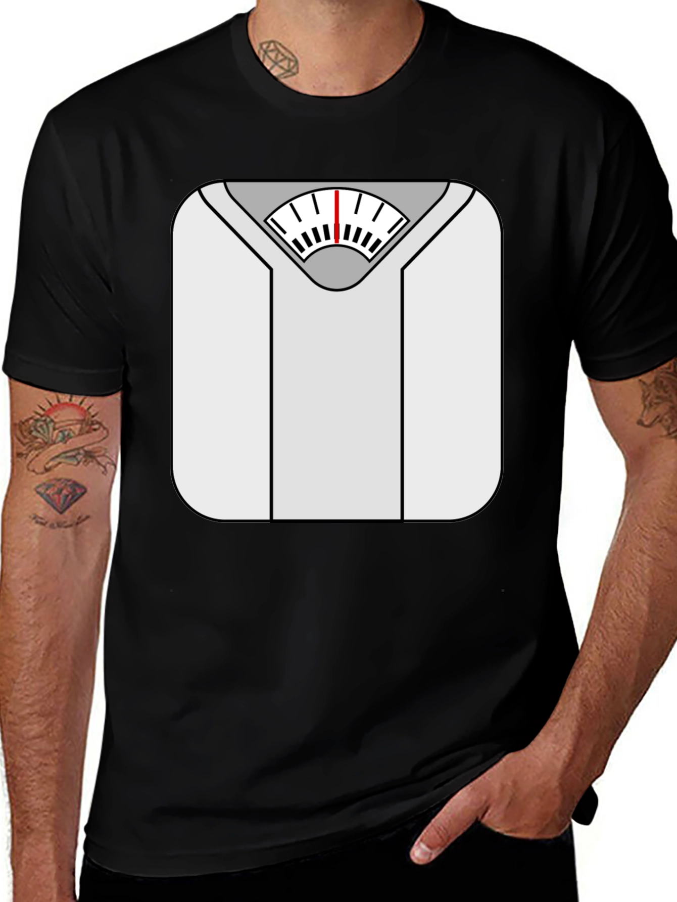 Variant 11 of Weight Scale Graphic Tee - Funny Fitness Shirt