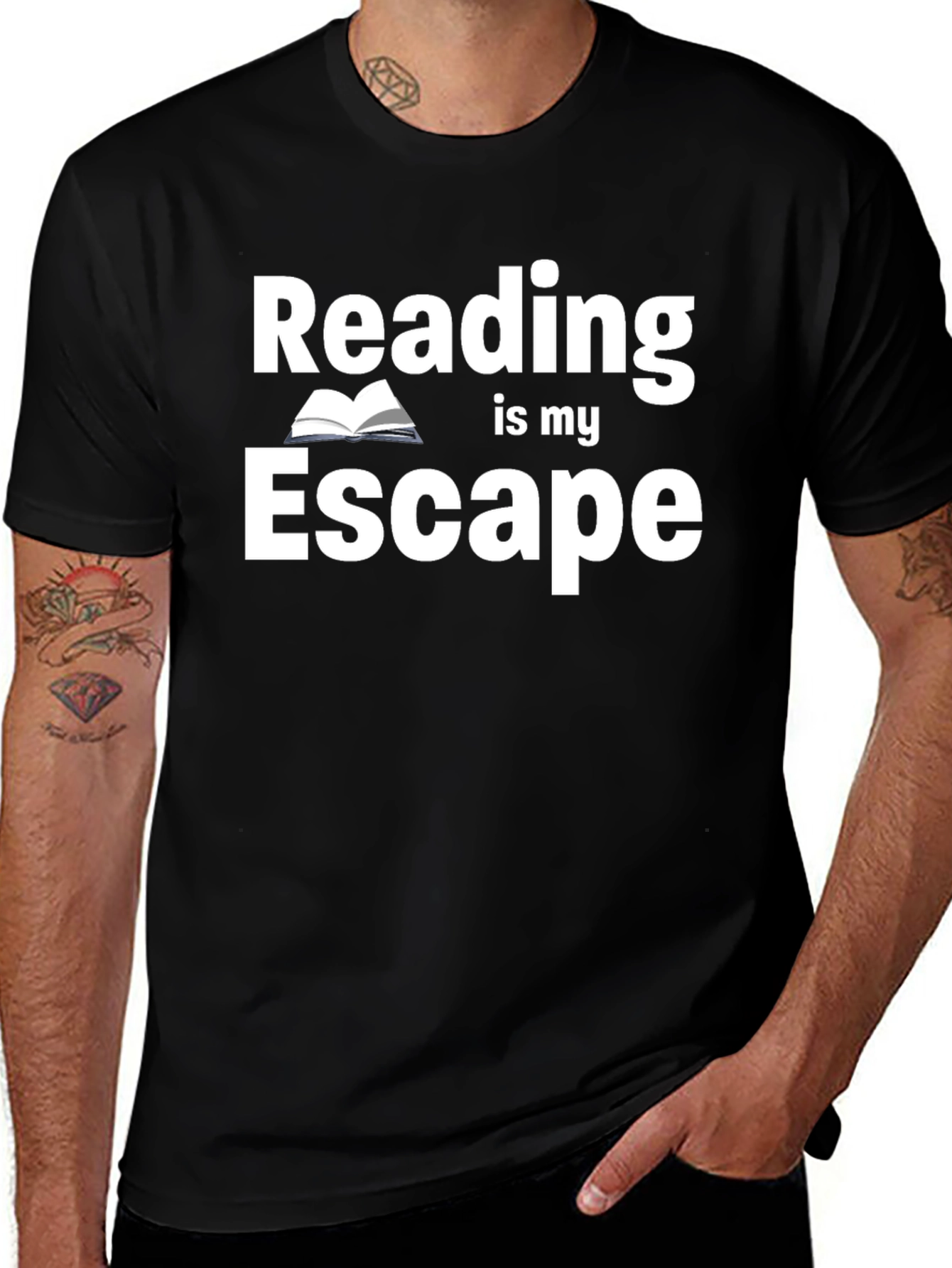Variant 13 of Reading is my Escape Black T-Shirt