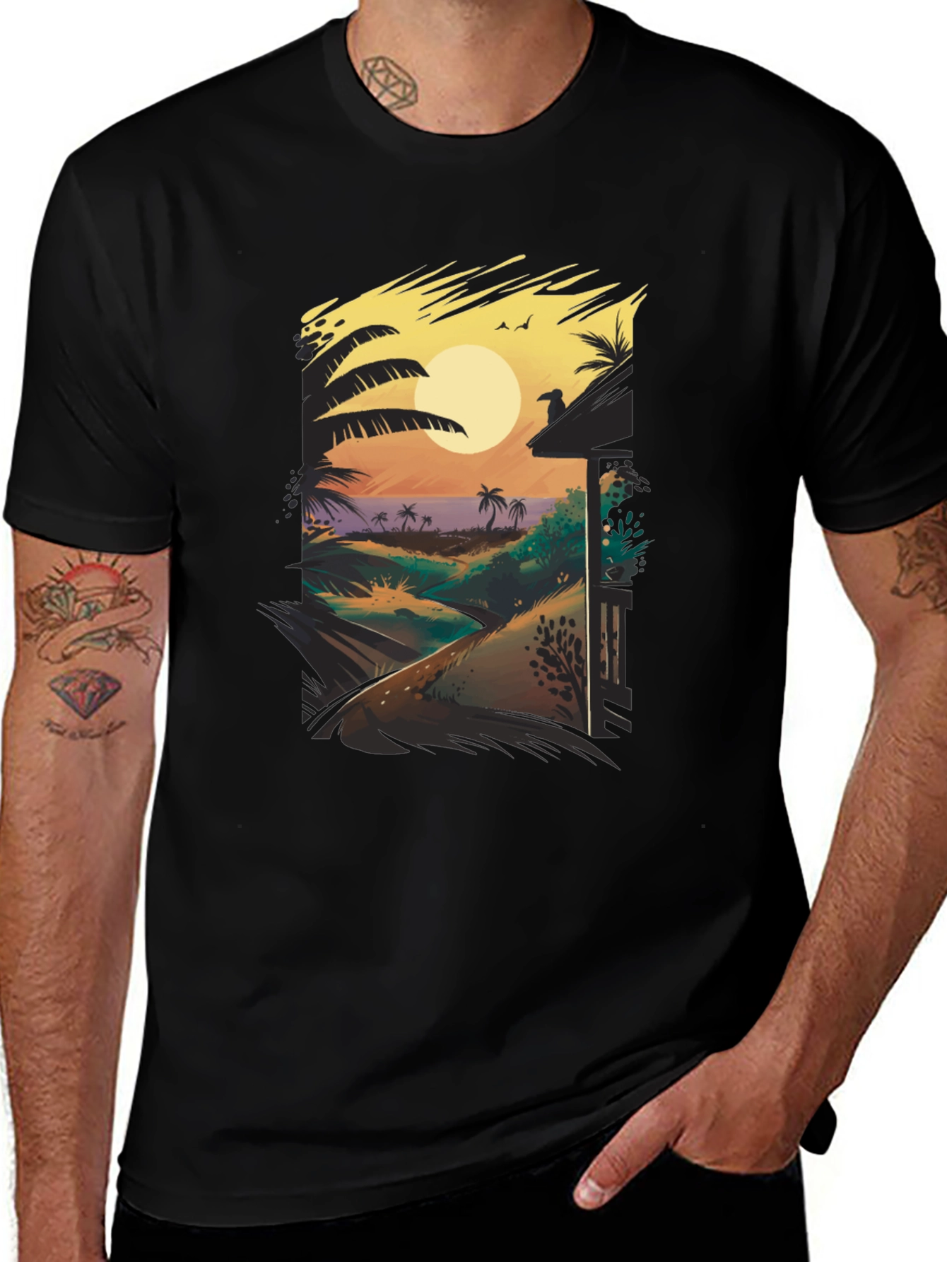 Variant 15 of Tropical Sunset Graphic Tee