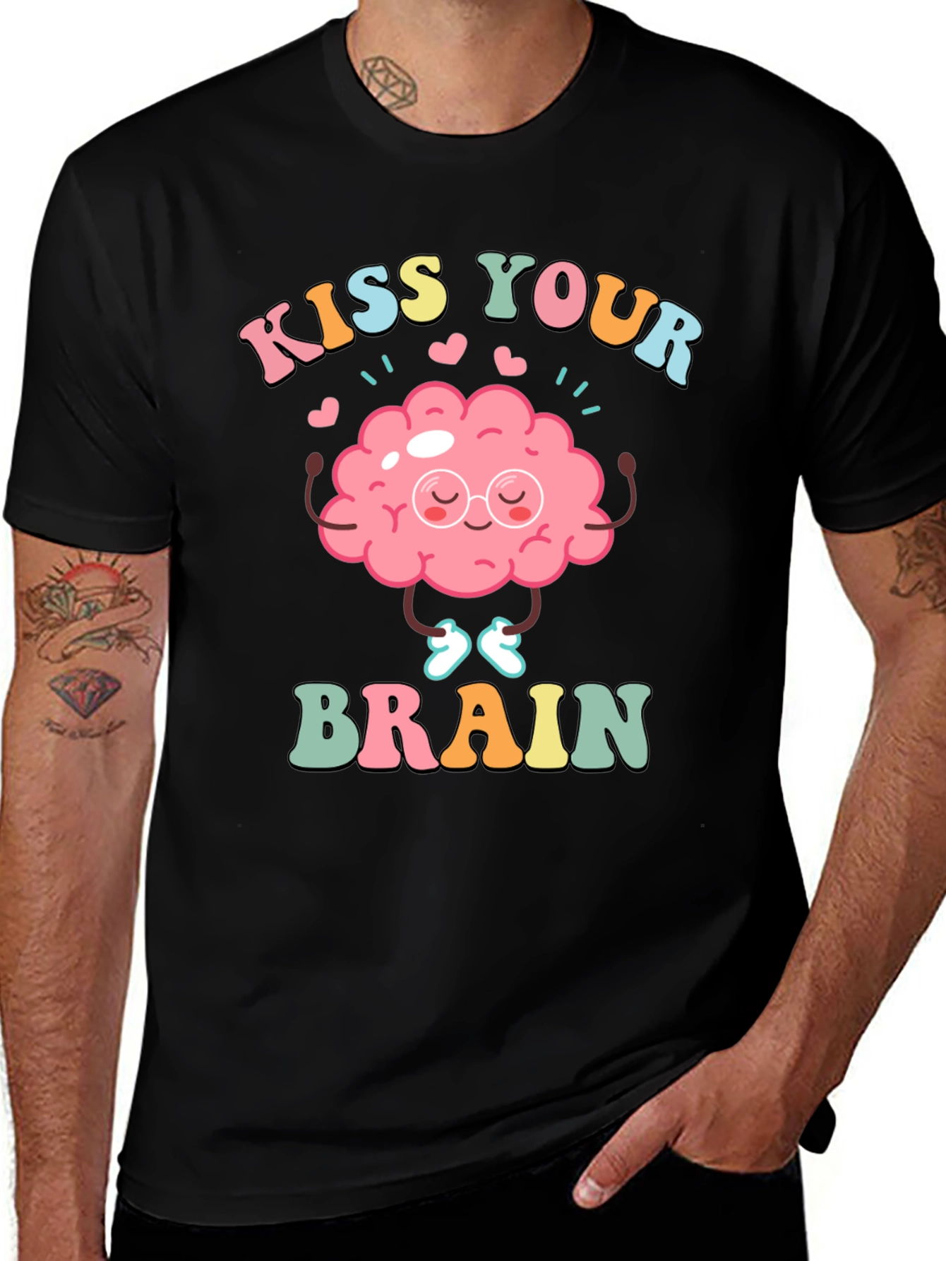 Variant 28 of Kiss Your Brain T-Shirt - Mental Health Tee